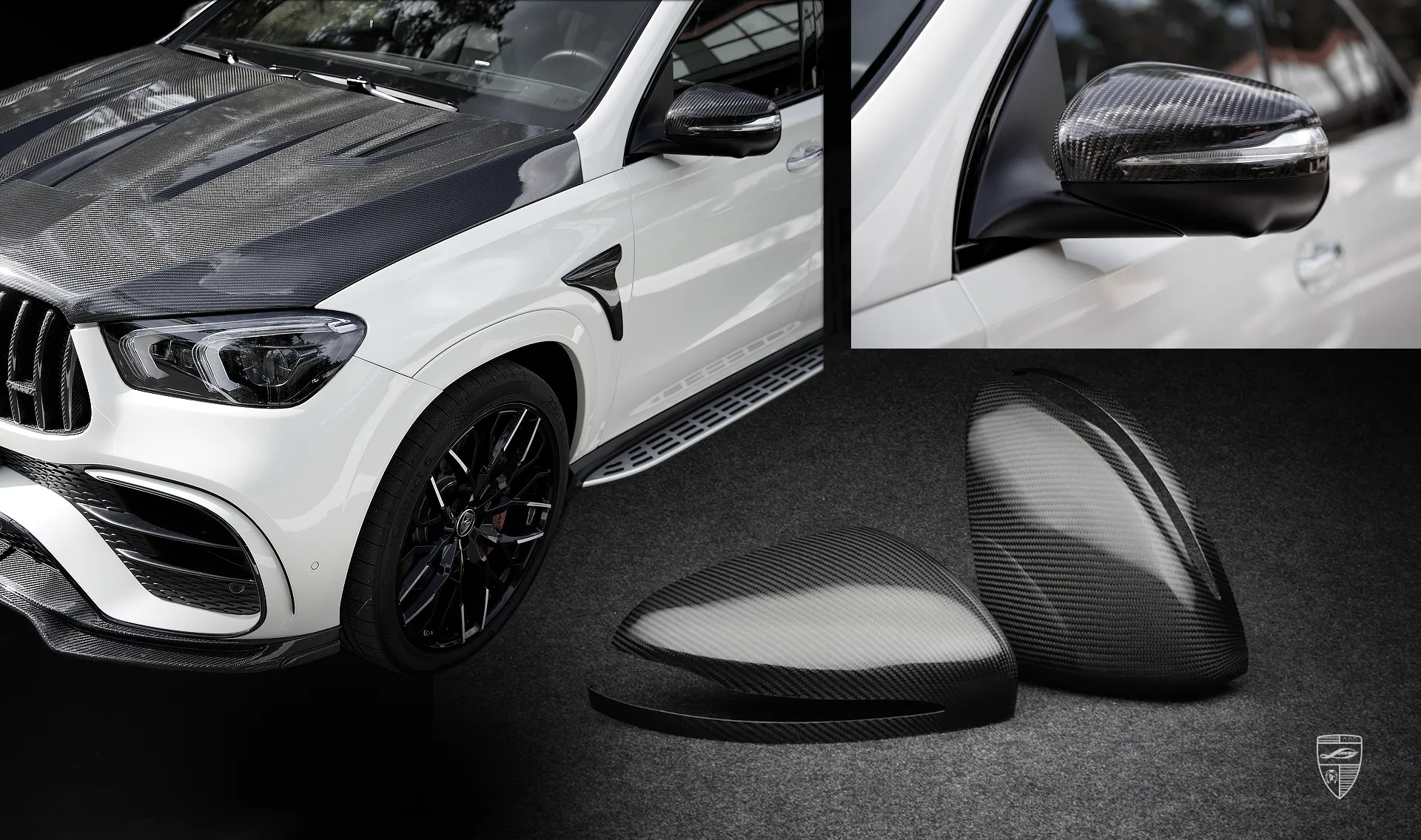 Carbon mirror cap upgrade for the family car Mercedes GLE Coupe AMG 63 C167 from LARTE Design