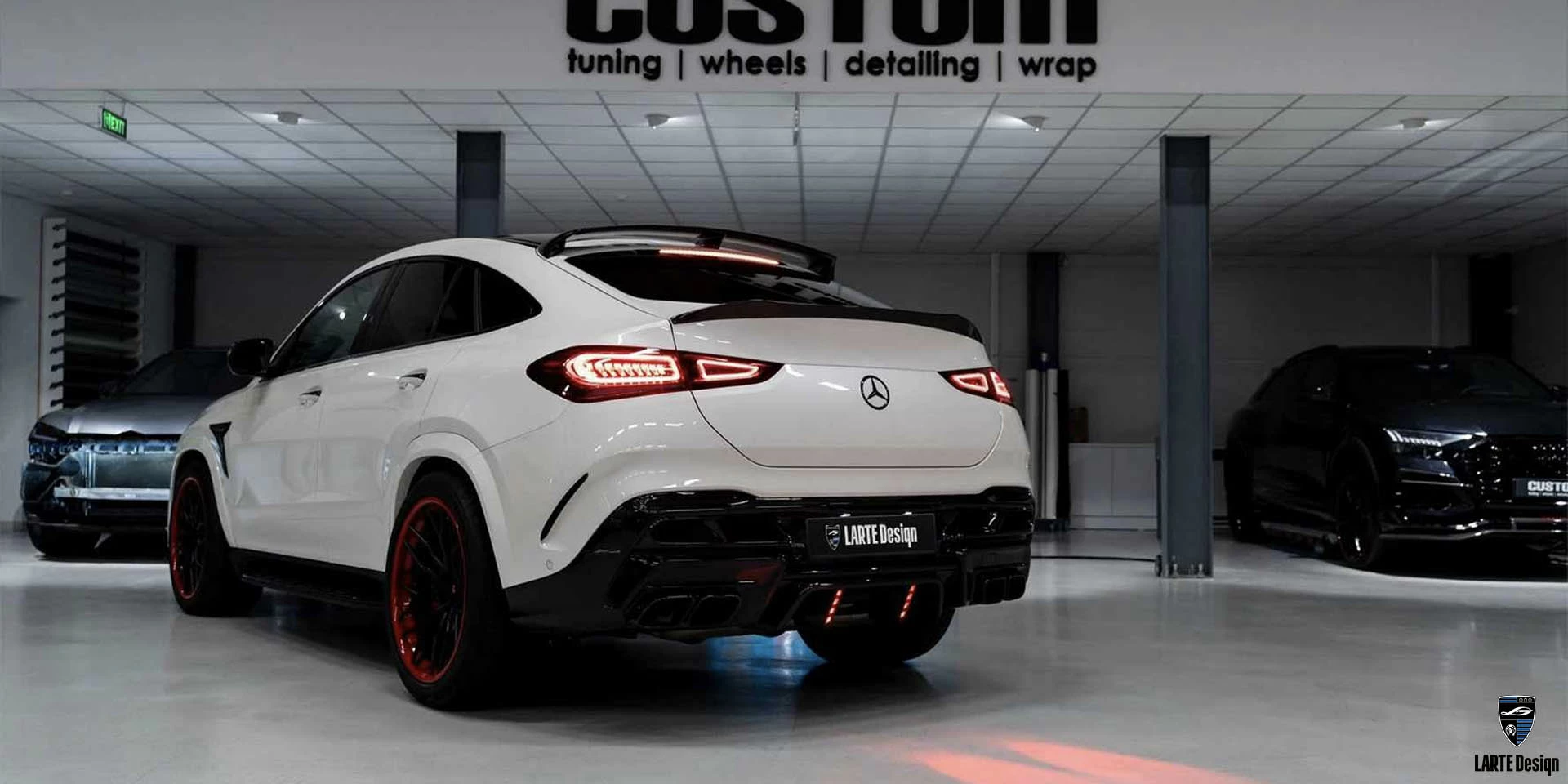 Order aerodynamic Addon diffuser for Mercedes-Benz GLE Coupe 63 S 4MATIC+ С167 MANUFAKTUR Diamond White metallic 