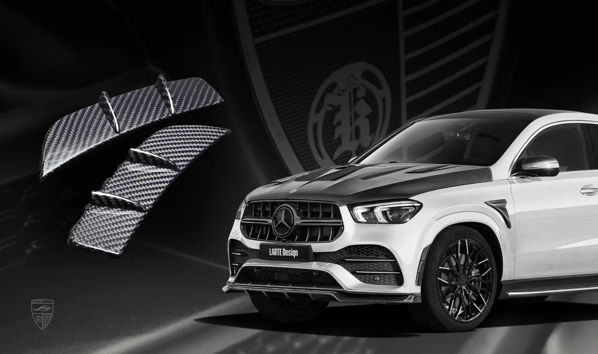 Frontstoßstangen-Einsatz Upgrade für den Luxuswagen Mercedes GLE Coupe C167 von LARTE Design