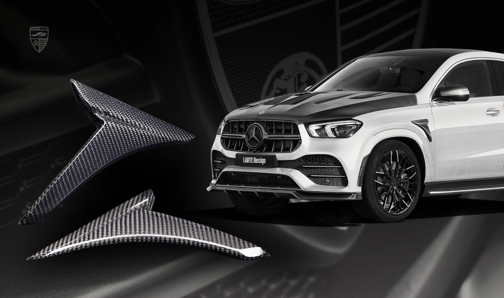 Front wing overlays upgrade for the family car Mercedes GLE Coupe C167 Front wing overlays upgrade for the family car Mercedes GLE Coupe C167 from LARTE Design
