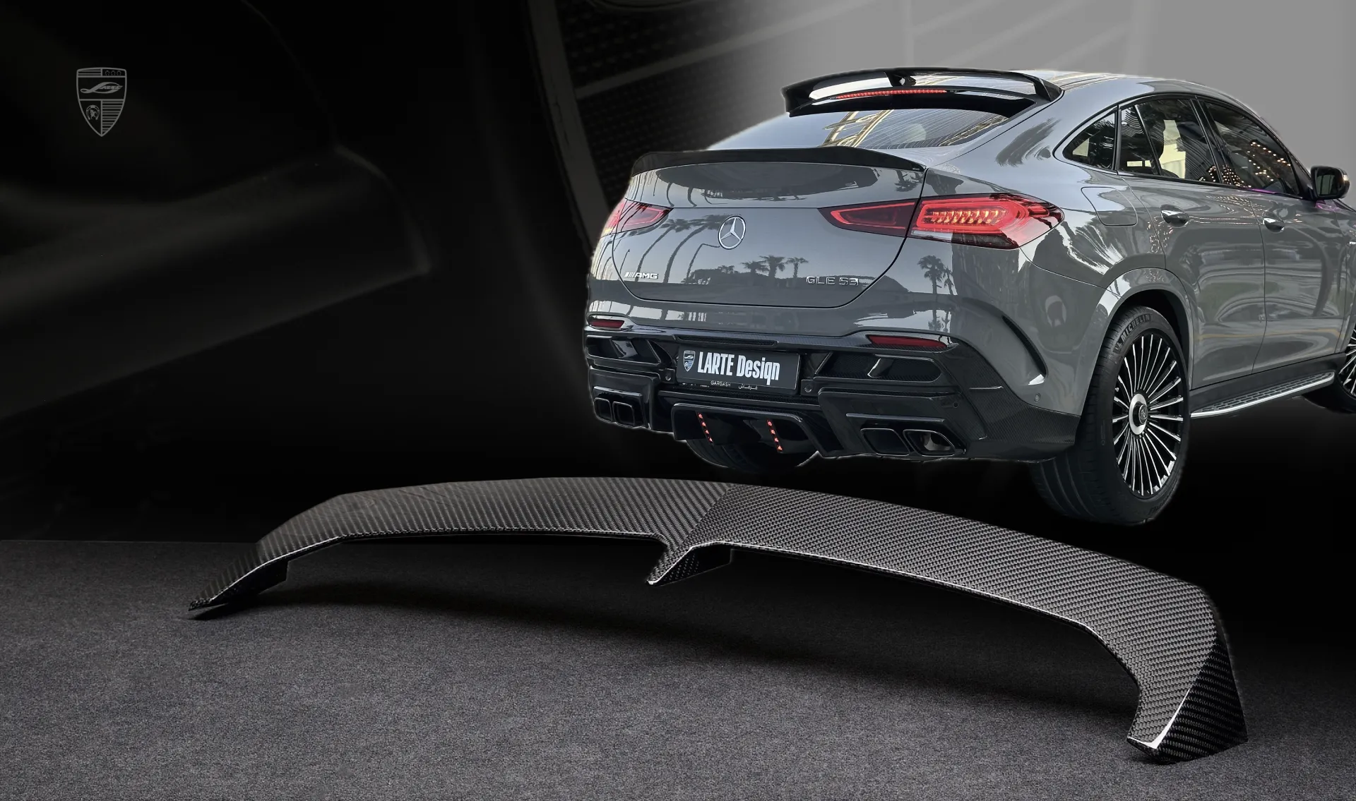Roof spoiler upgrade for the luxury car Mercedes GLE Coupe C167 Roof spoiler upgrade for the luxury car Mercedes GLE Coupe C167 from LARTE Design