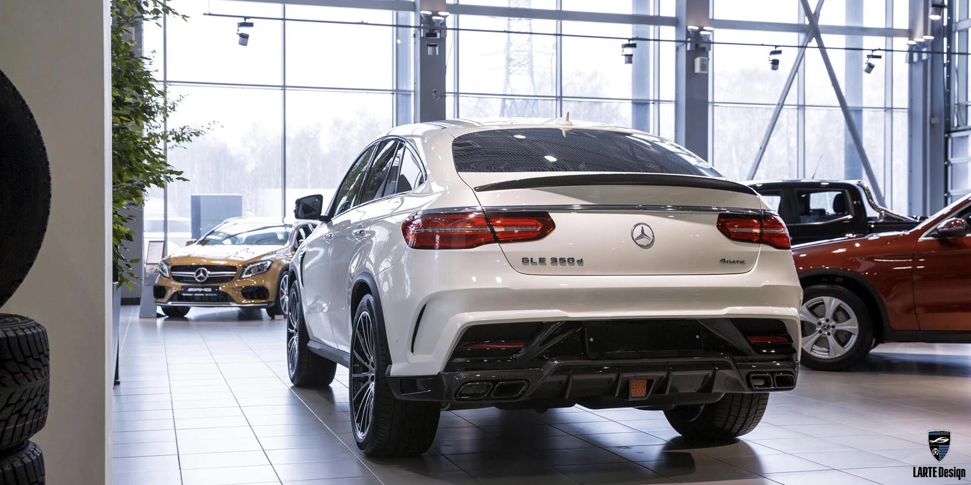 Heckdiffusor für Mercedes-Benz GLE Coupe GLE С166 MANUFAKTUR in Diamantweiß Metallic