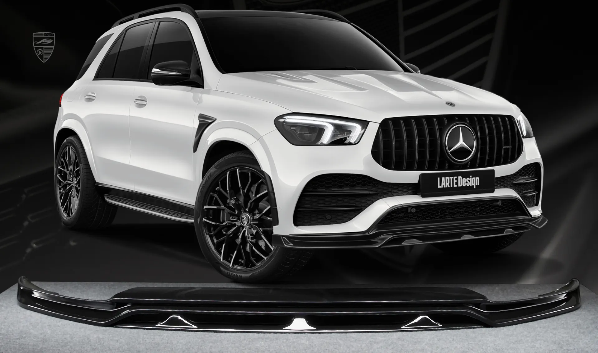 Front bumper lip for your Mercedes GLE V167 in a conversion kit from LARTE Design
