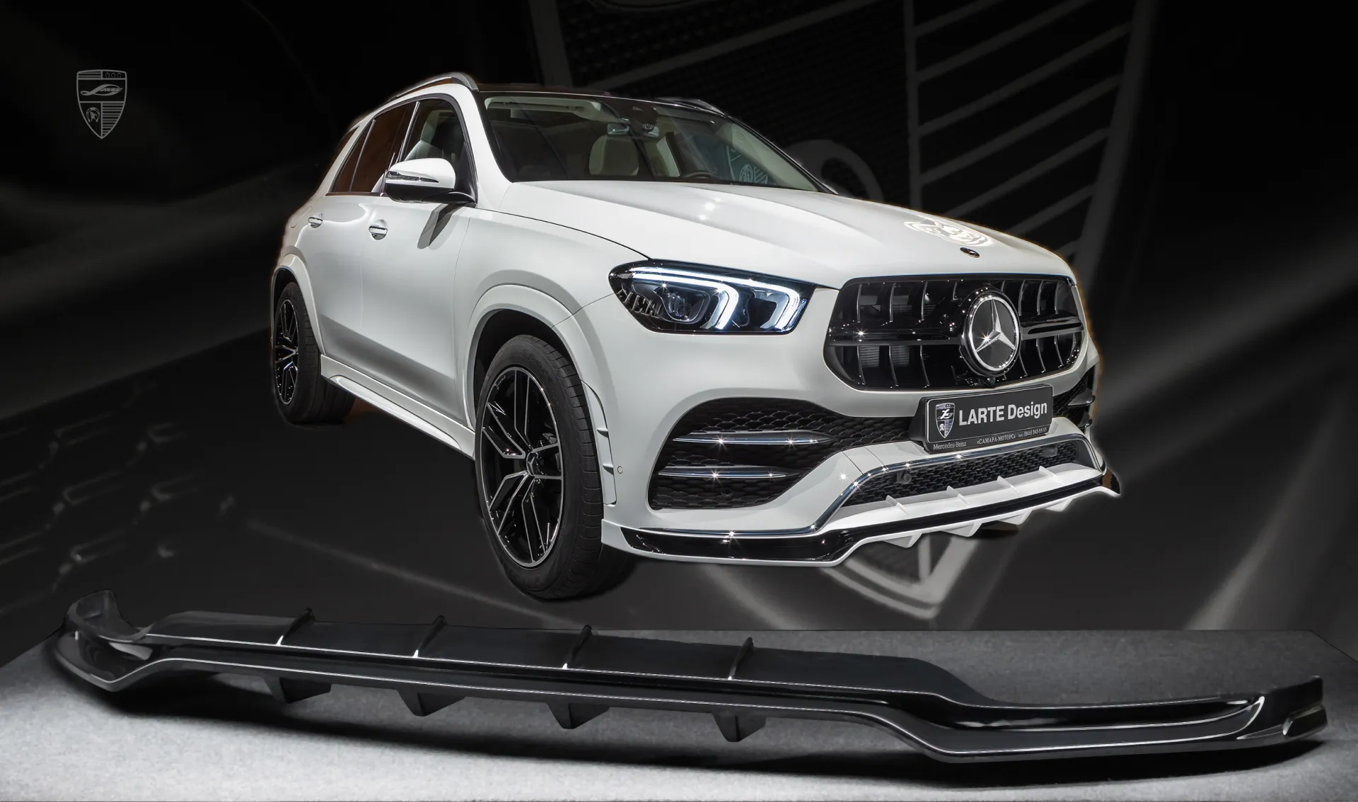 Front bumper splitter upgrade for the luxury car Mercedes GLE V167 from LARTE Design