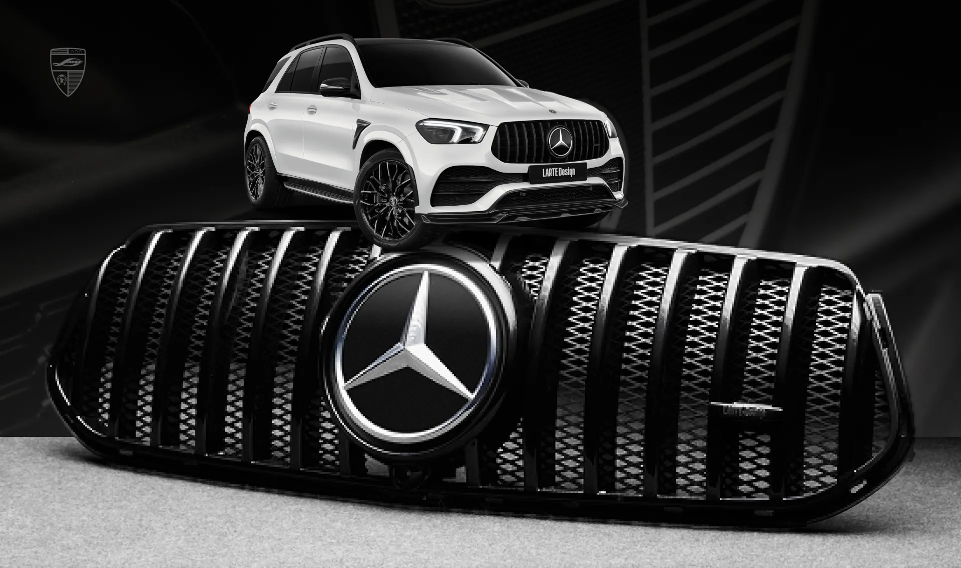 Panamericana grille trim upgrade for your SUV Mercedes GLE V167 from LARTE Design