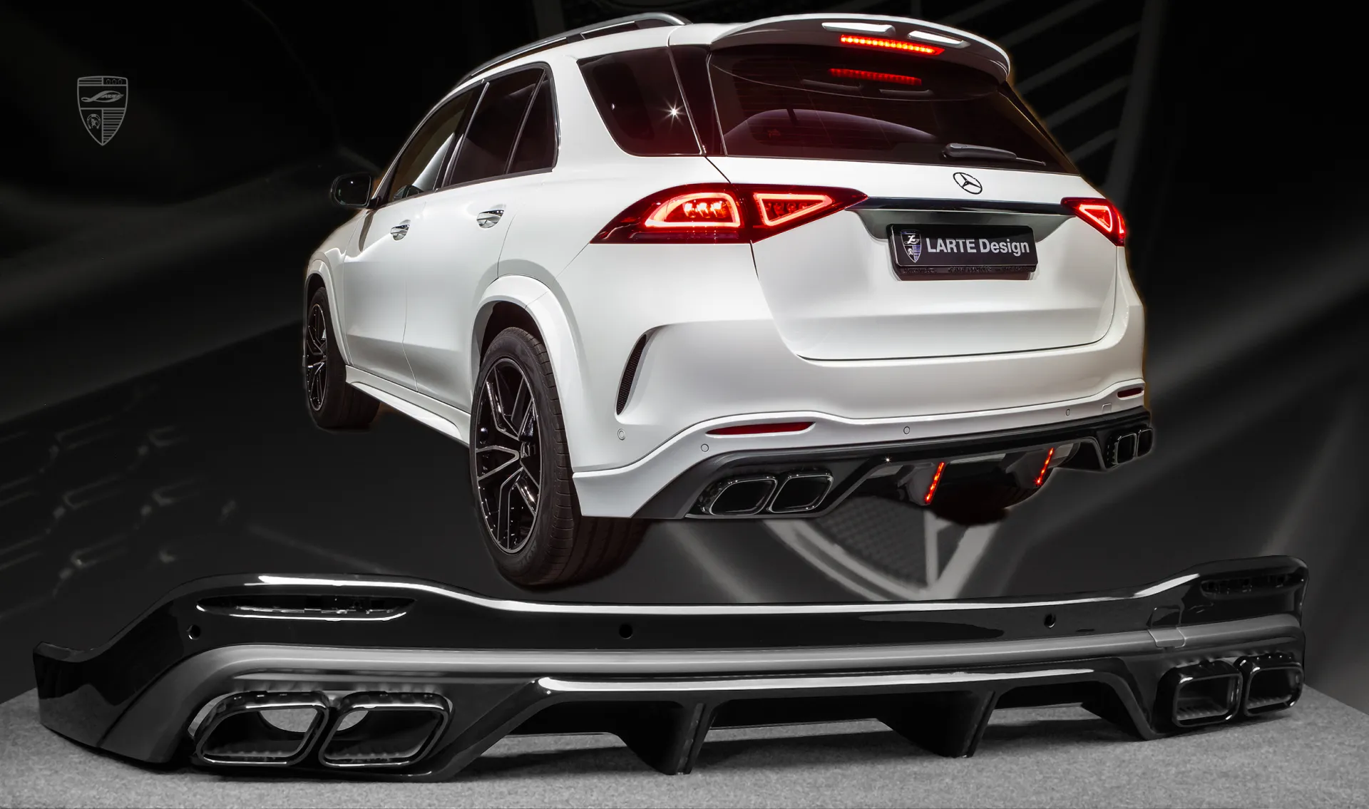 Rear Bumper Diffuser upgrade for the luxury car Mercedes GLE V167 from LARTE Design