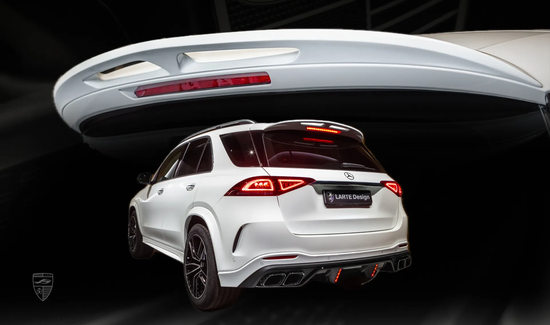 Roof spoiler upgrade for the family car Mercedes GLE V167 from LARTE Design