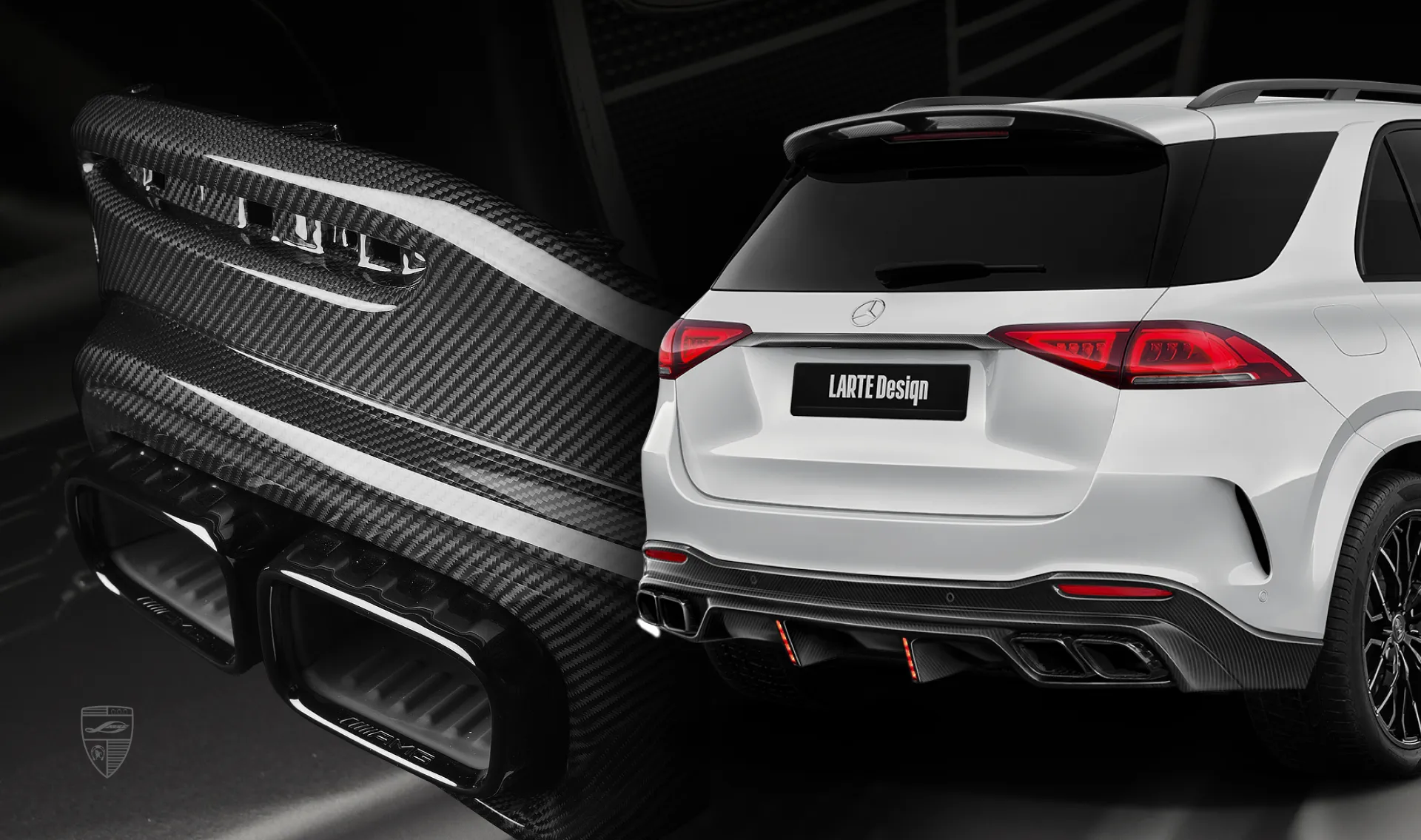 AMG 63 exhaust tips upgrade for your SUV Mercedes GLE V167 from LARTE Design