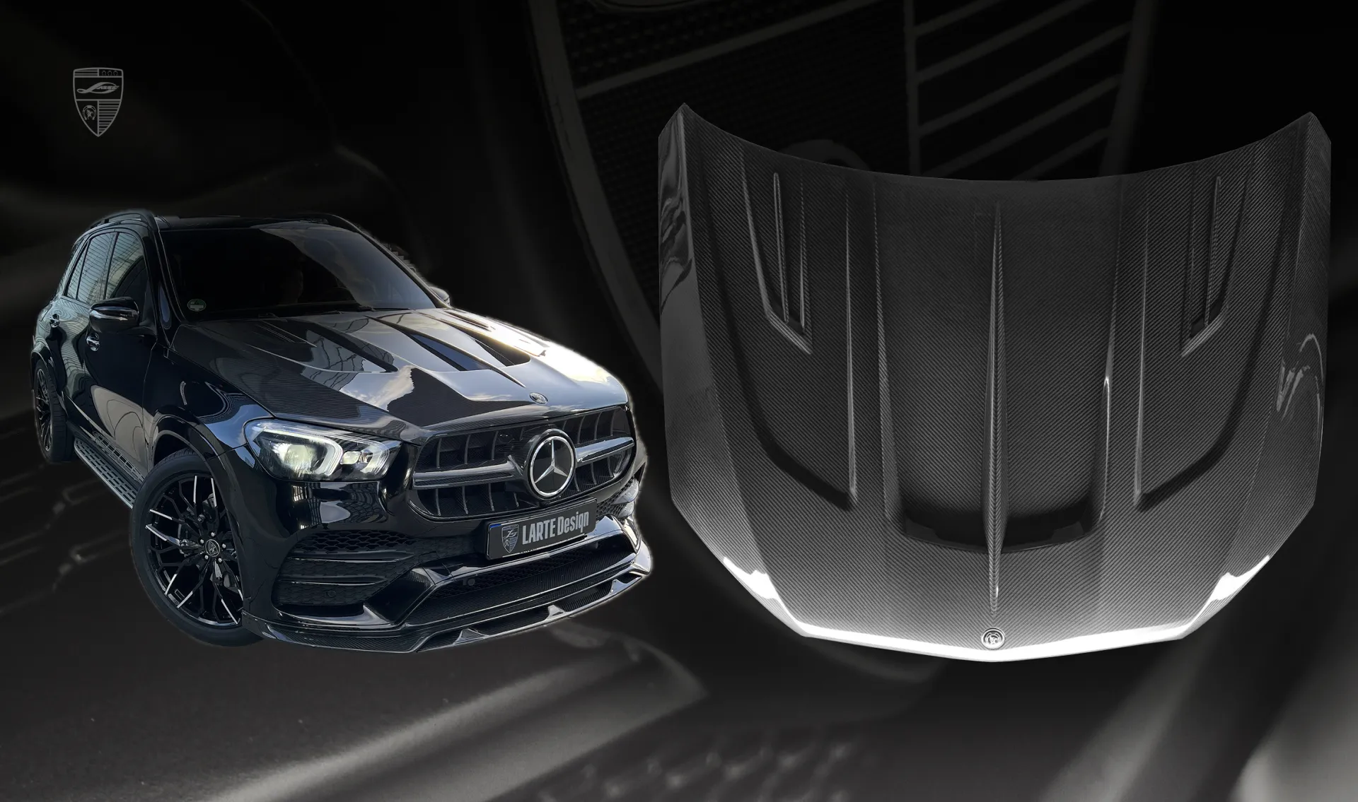 Carbon Hood upgrade for the luxury car Mercedes GLE V167 from LARTE Design