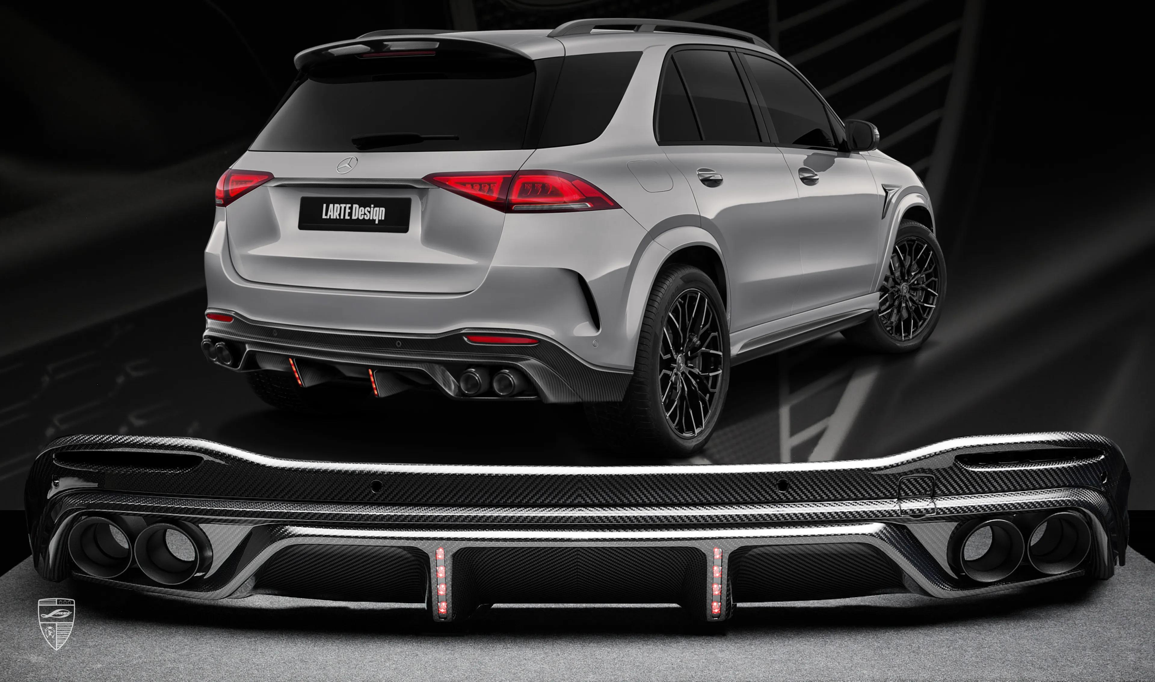 Carbon rear diffuser for your Mercedes GLE V167 in the appearance package by LARTE Design