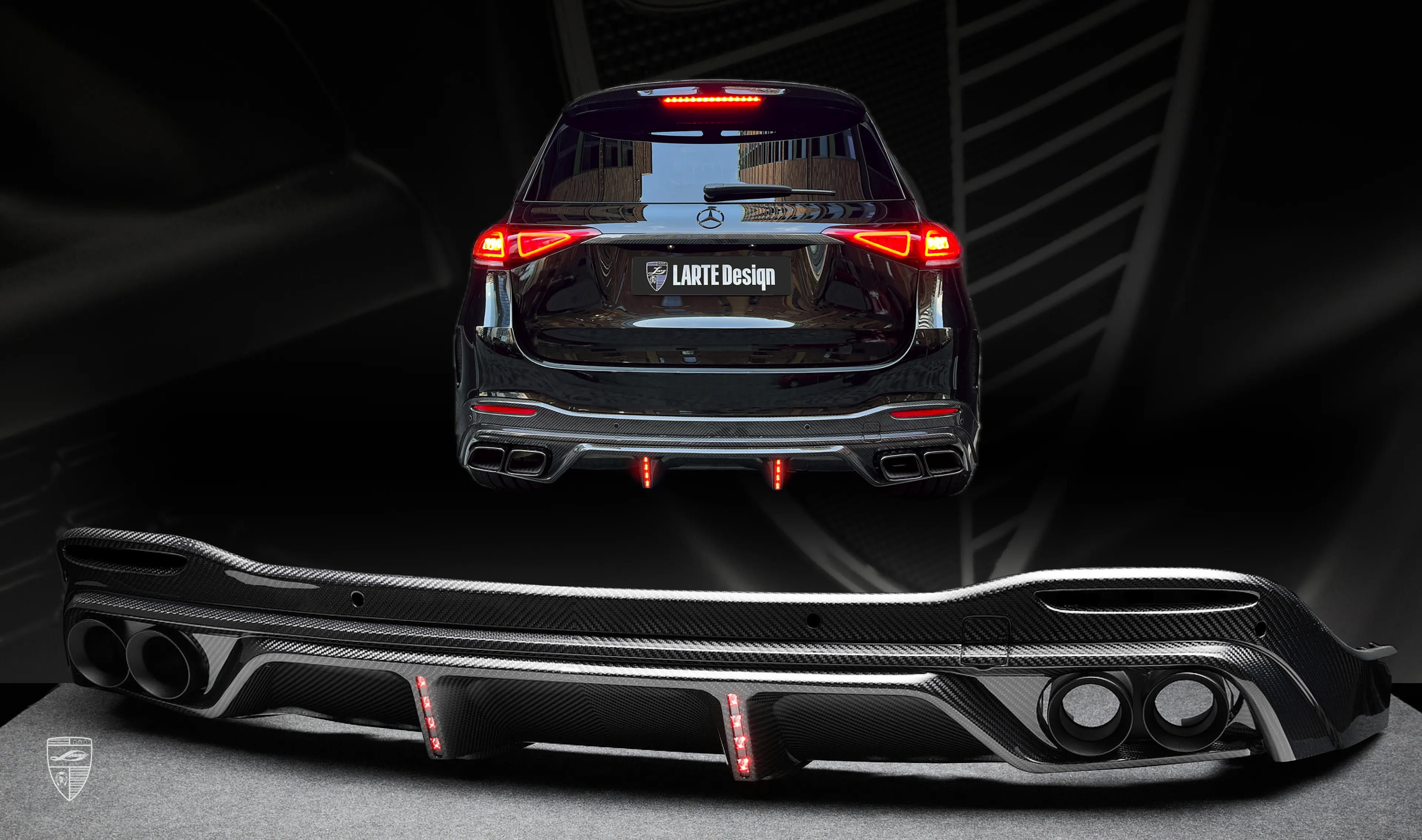 Carbon rear diffuser upgrade for your SUV Mercedes GLE V167 from LARTE Design