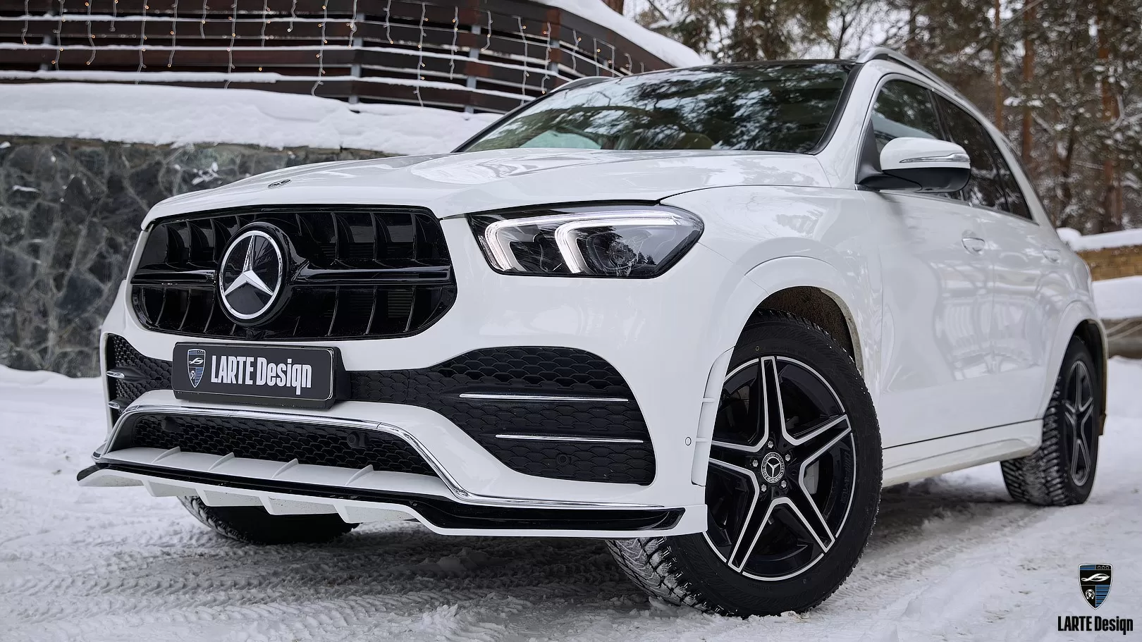 Painted front bumper lip for Mercedes GLE V167 by LARTE Design