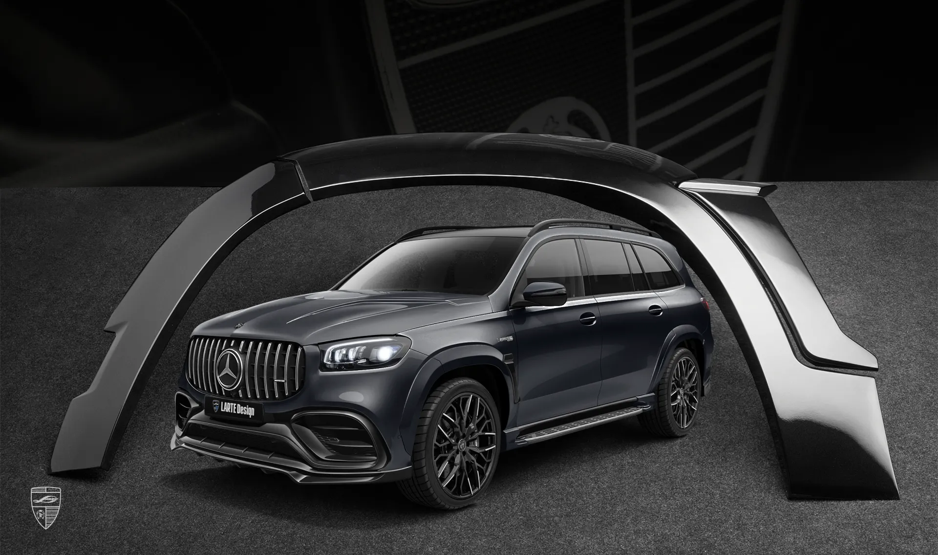 Front fender flares for your Mercedes GLS AMG 63 X167 Facelift in the appearance package by LARTE Design