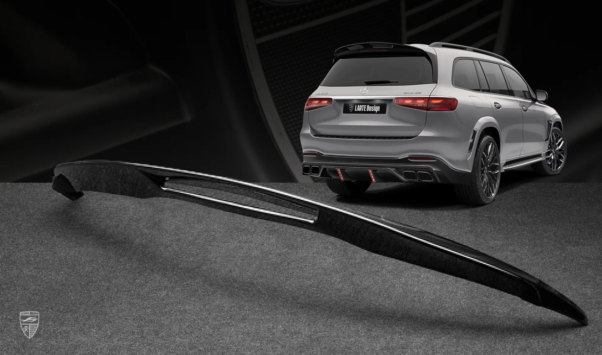 Roof spoiler for your Mercedes GLS AMG 63 X167 Facelift in a conversion kit from LARTE Design
