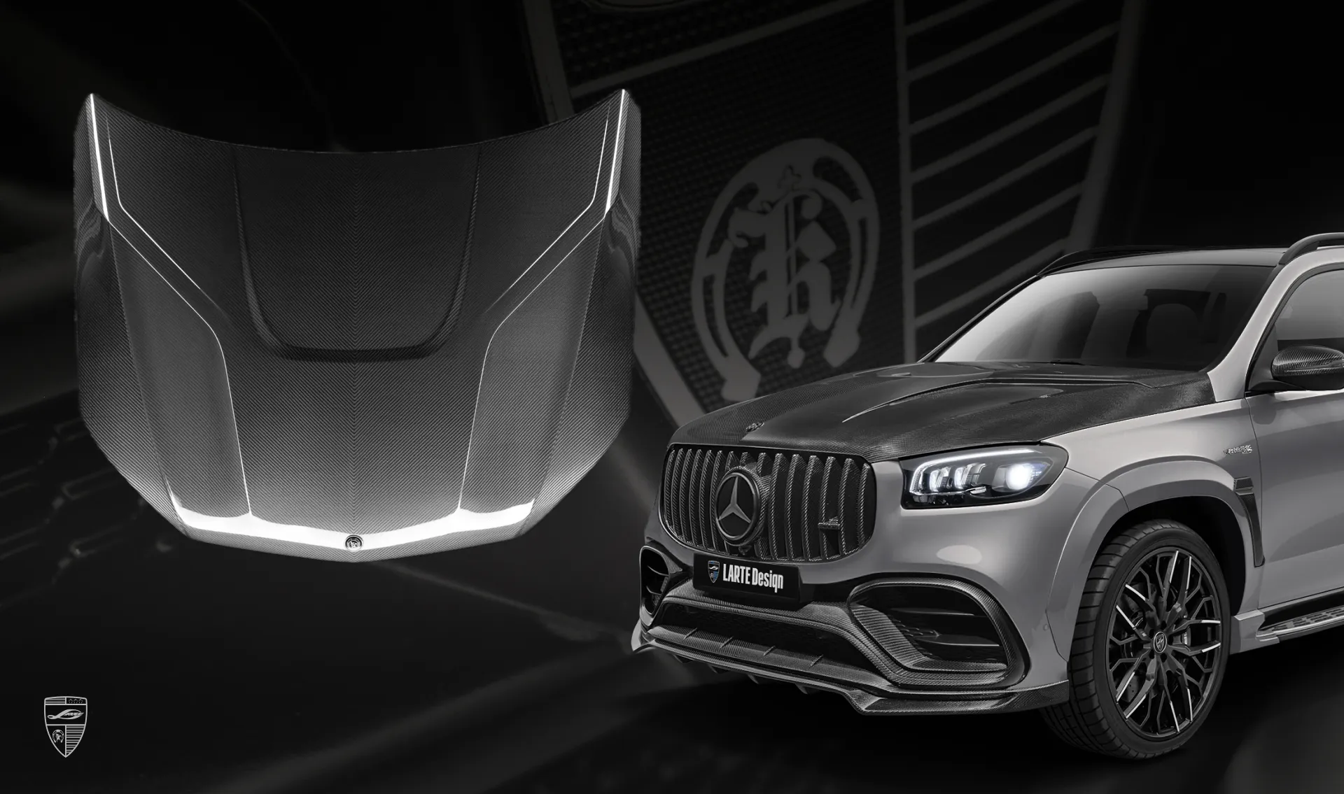 Carbon hood upgrade for the family car Mercedes GLS AMG 63 X167 Facelift from LARTE Design