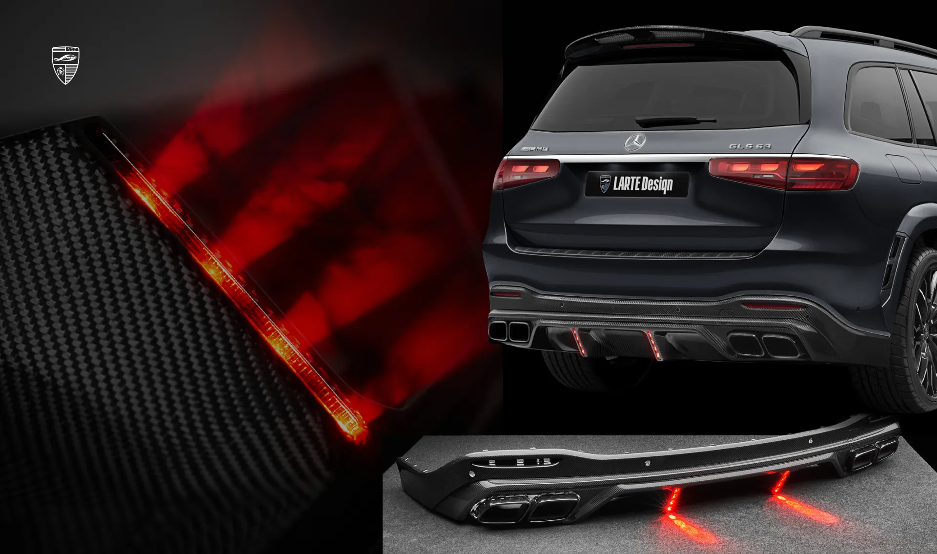 LARTE brake lights upgrade for the luxury car Mercedes GLS AMG 63 X167 Facelift from LARTE Design