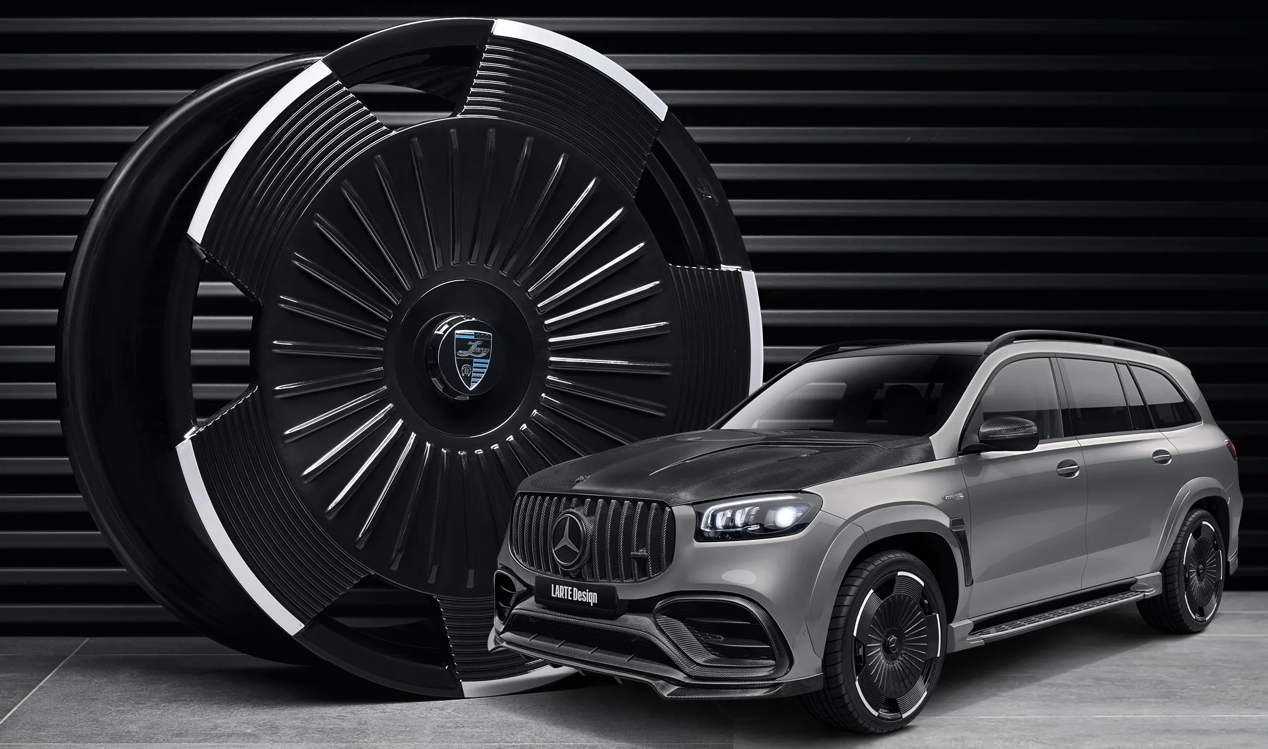 Forged rims upgrade for the luxury car Mercedes GLS AMG 63 X167 Facelift from LARTE Design