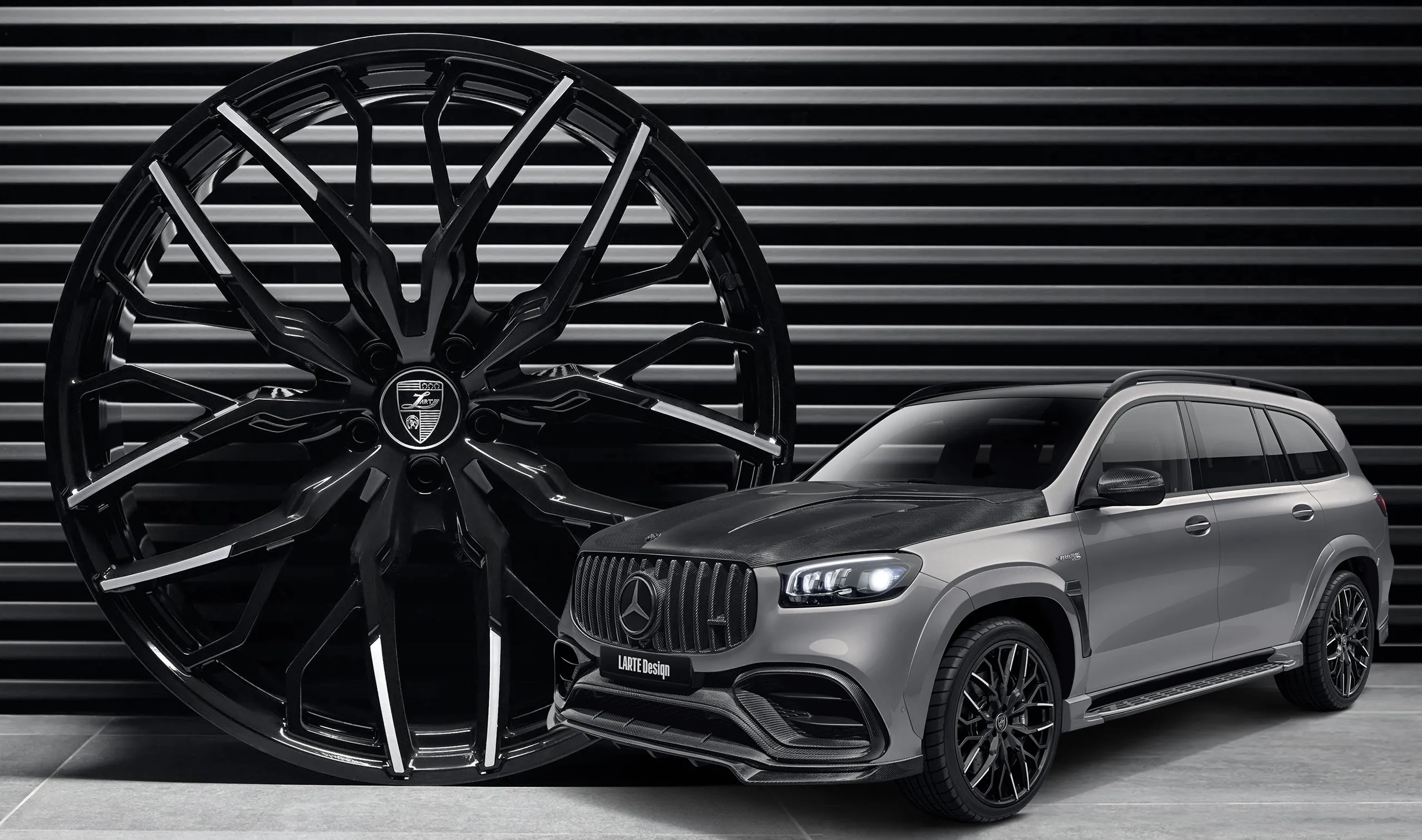 Forged wheels upgrade for the luxury car Mercedes GLS AMG 63 X167 Facelift from LARTE Design