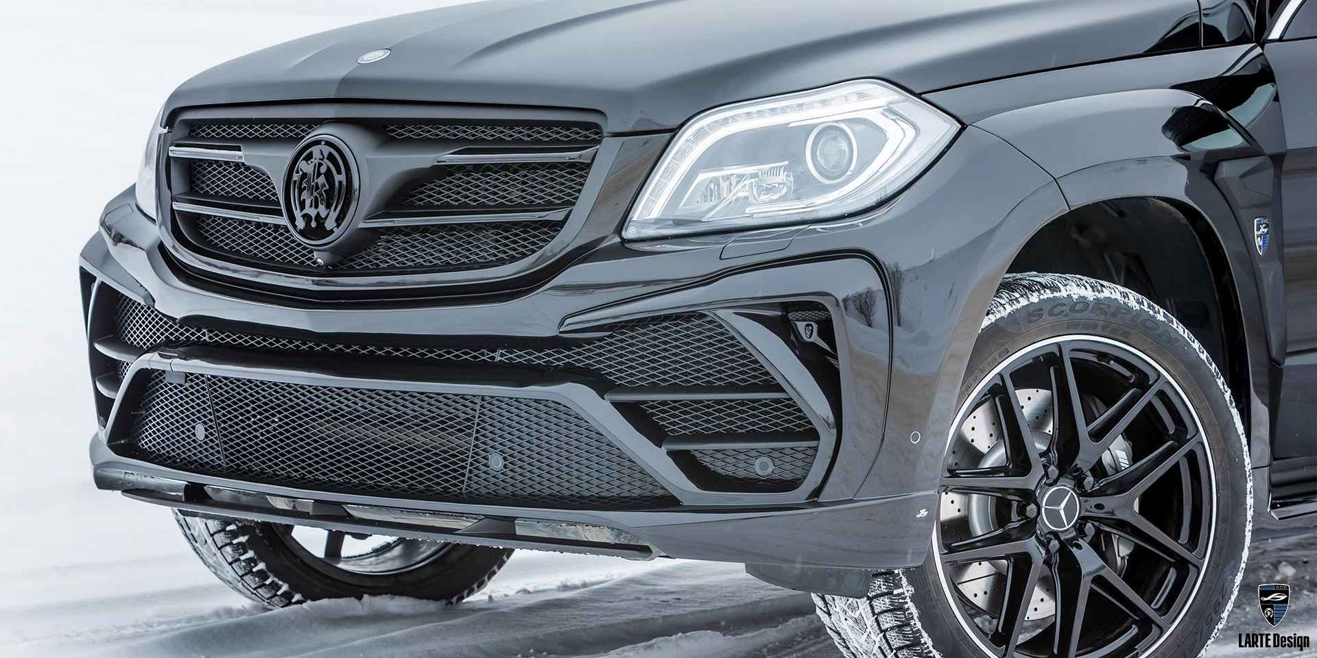 Order tuning front bumper BLACK CRYSTAL for Mercedes-Benz GLS Х166 2015-2020 