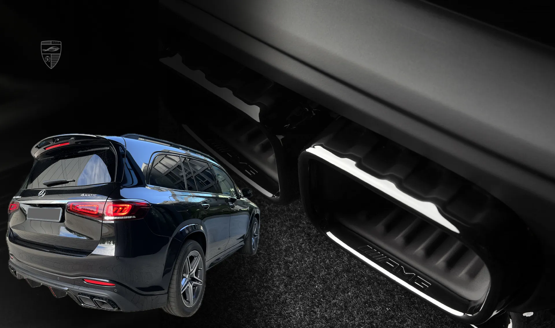 AMG tailpipe tips for your Mercedes GLS X167 in a conversion kit from LARTE Design