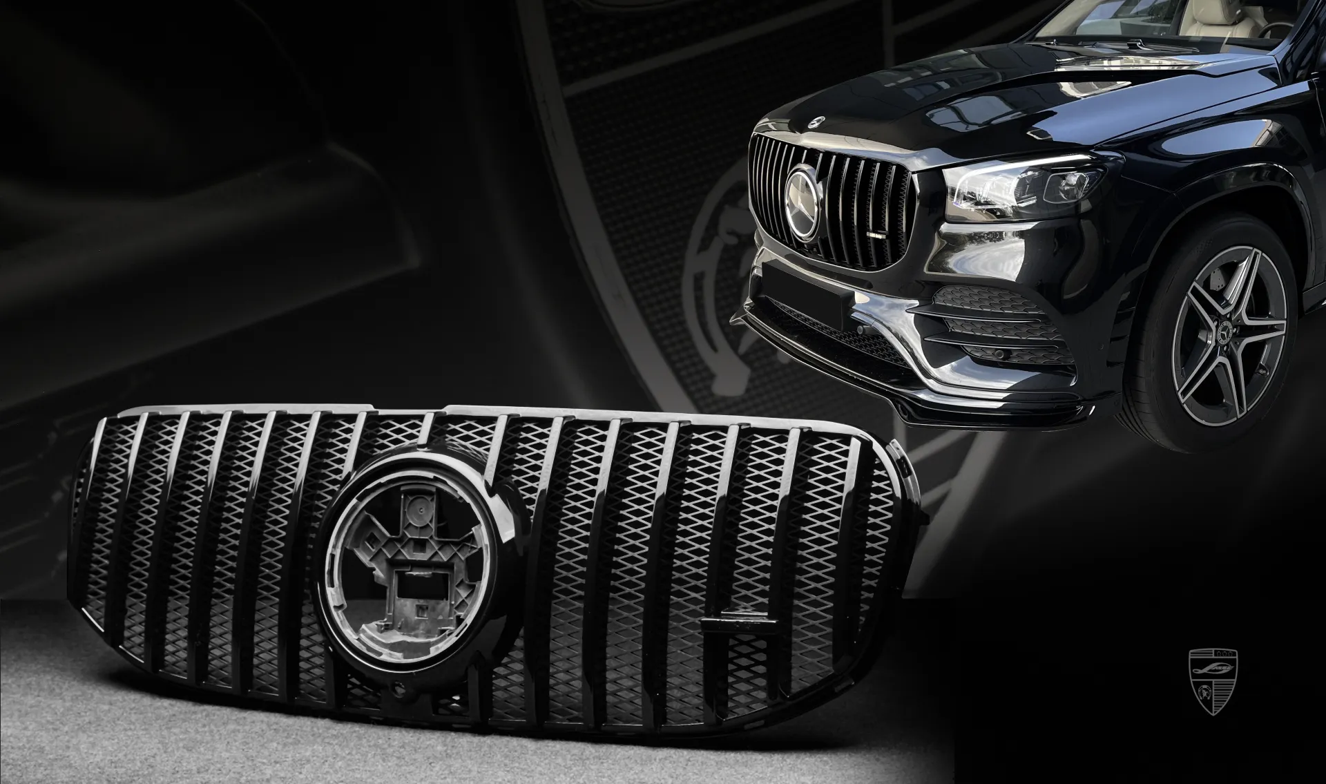 Panamericana grille trim for your Mercedes GLS X167 in a conversion kit from LARTE Design