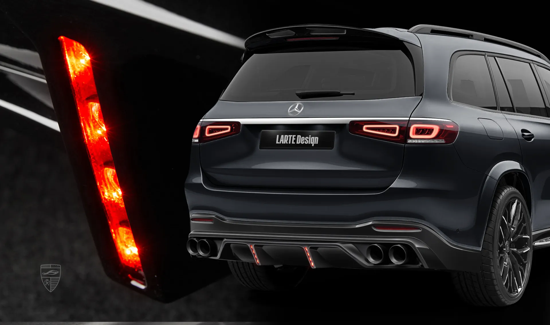 Synchronized brake lights for your Mercedes GLS X167 in the appearance package by LARTE Design