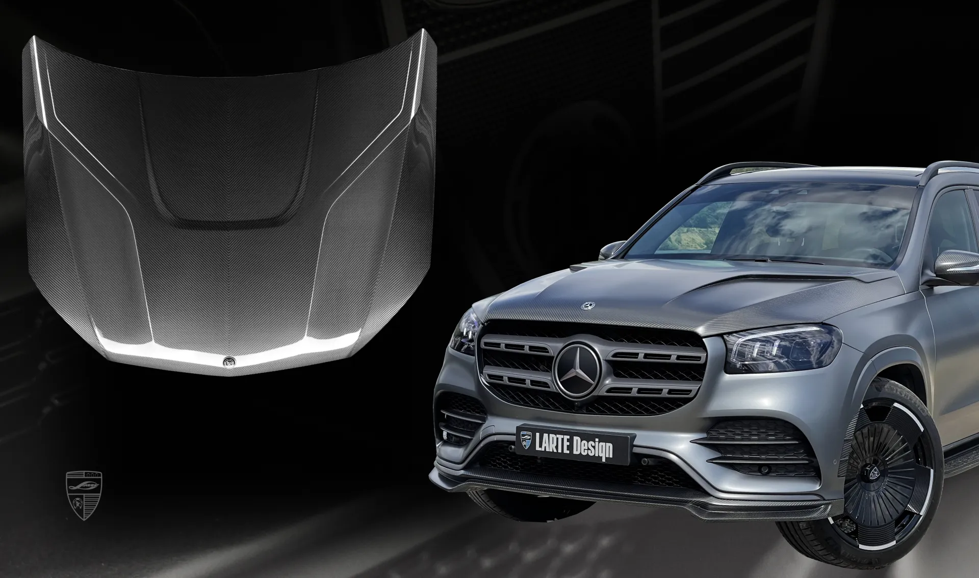 Hood upgrade for the luxury car Mercedes GLS X167 from LARTE Design
