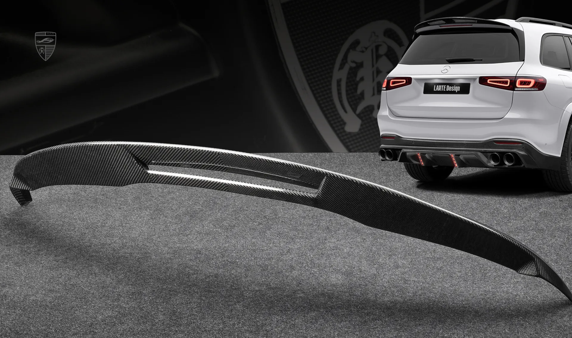 Roof spoiler upgrade for the family car Mercedes GLS X167 from LARTE Design Roof spoiler upgrade for the family car Mercedes GLS X167 from LARTE Design