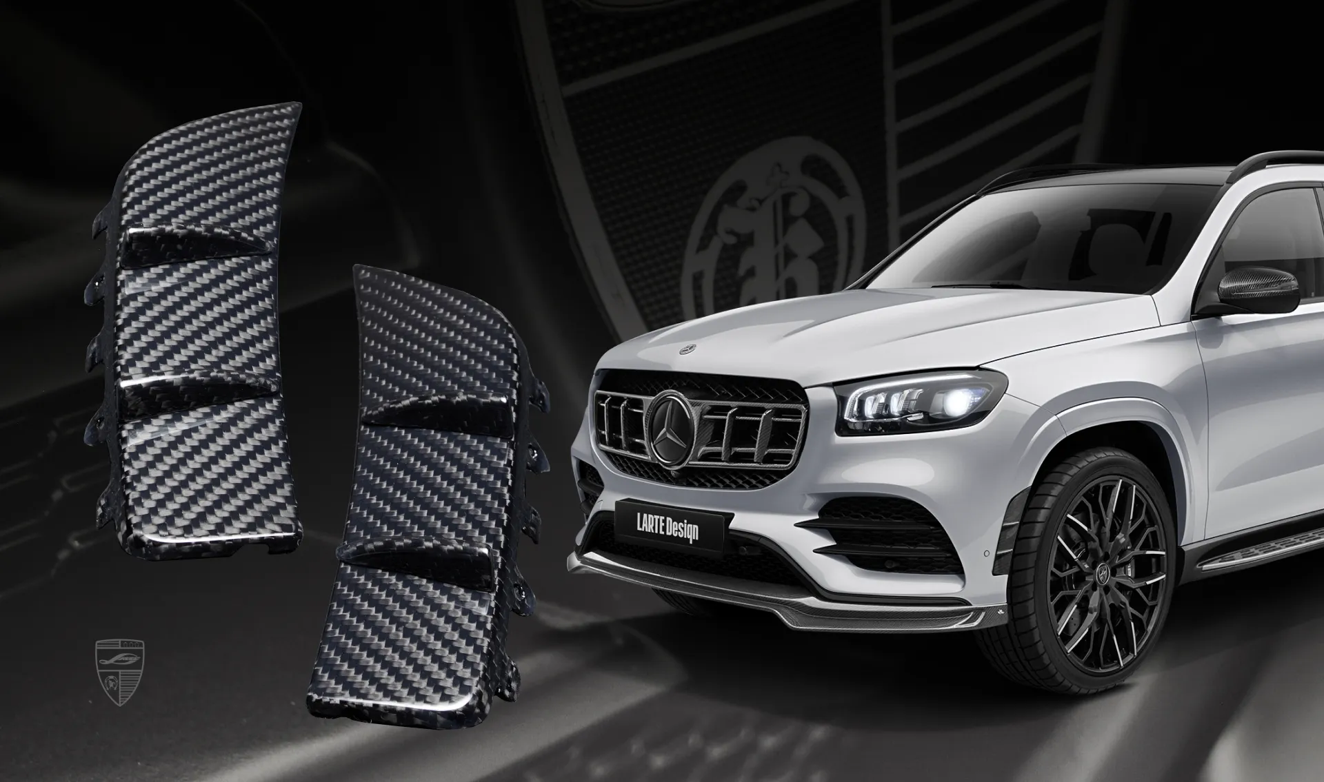 Front bumper side trim upgrade for your SUV Mercedes GLS X167 from LARTE Design