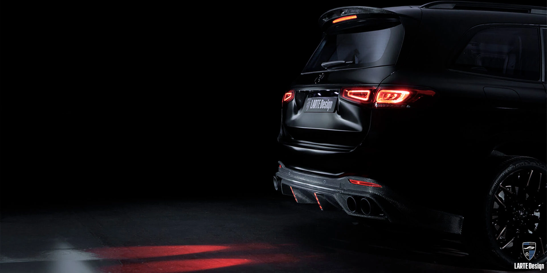 Paket aerodynamischer Addon-Diffusor für Mercedes Benz GLS 450 4MATIC Premium Plus Х166 obsidianschwarz