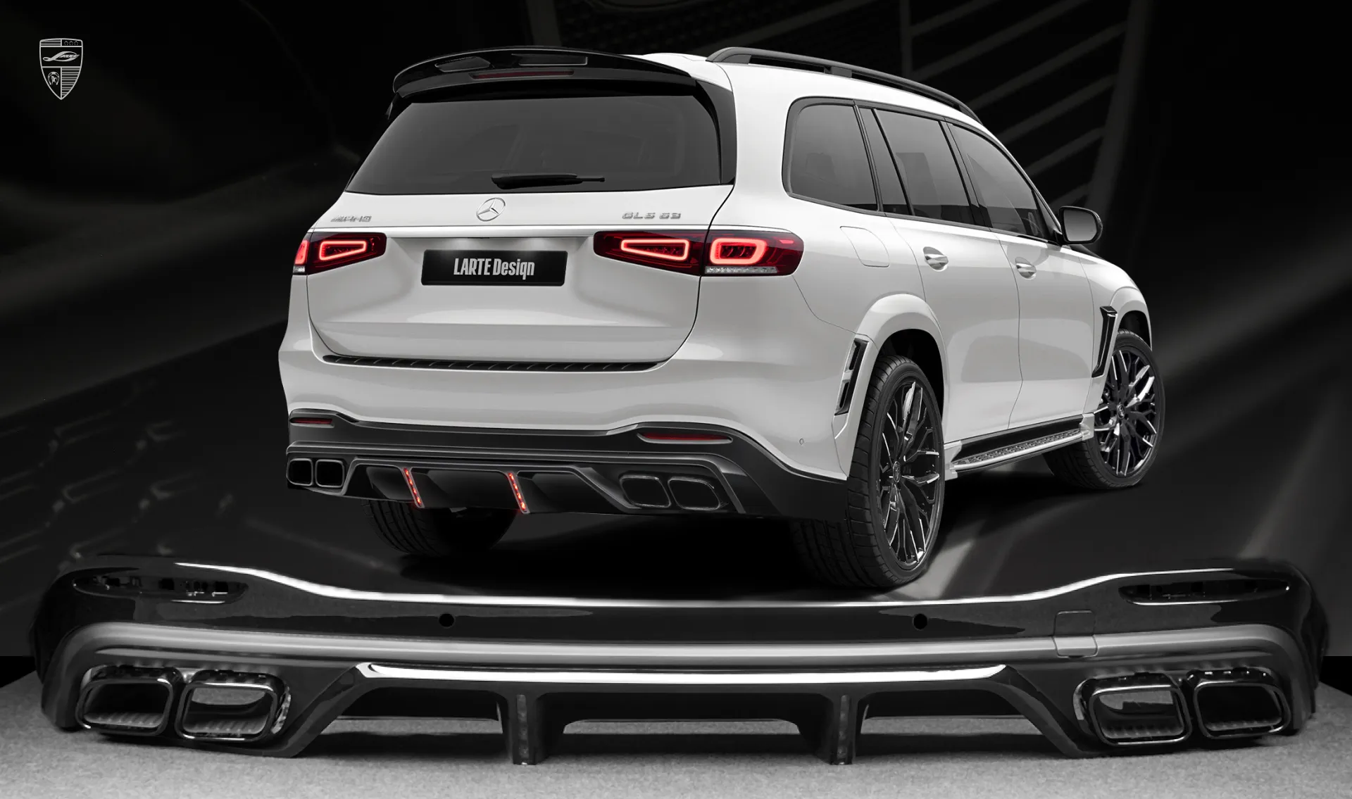 Rear bumper diffuser upgrade for your SUV Mercedes AMG 63 GLS X167 from LARTE Design