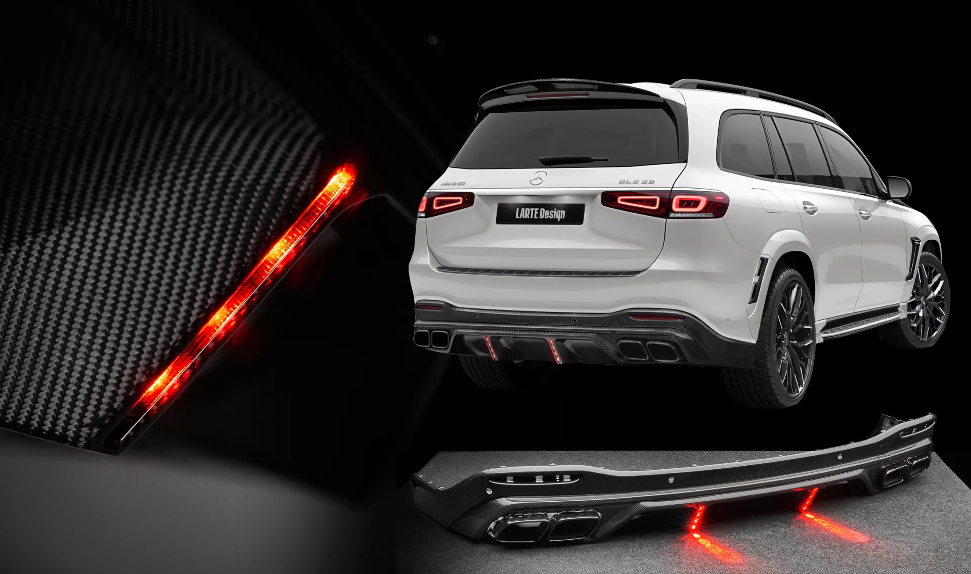 Brake lights for your Mercedes GLS AMG 63 in a conversion kit from LARTE Design