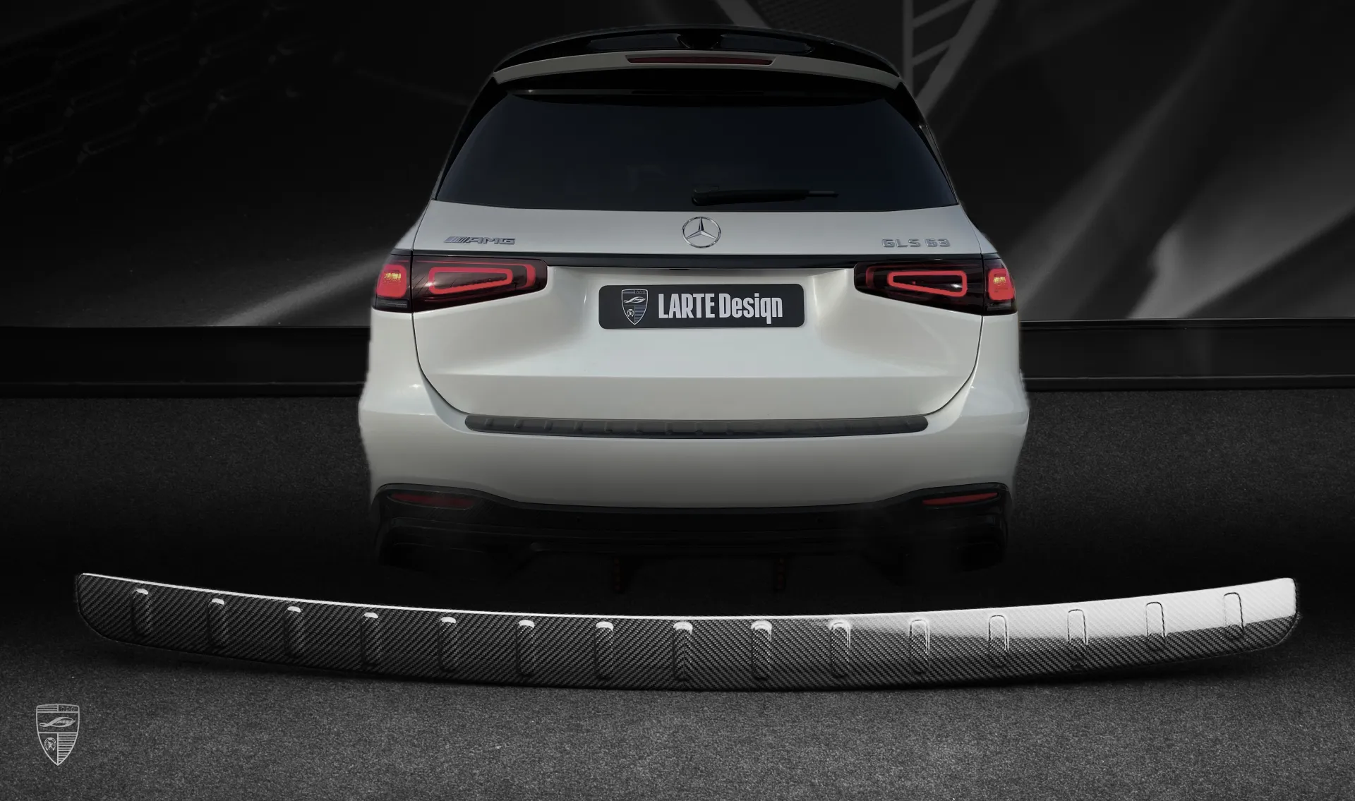 Rear bumper pad for your Mercedes GLS AMG 63 in the appearance package by LARTE Design