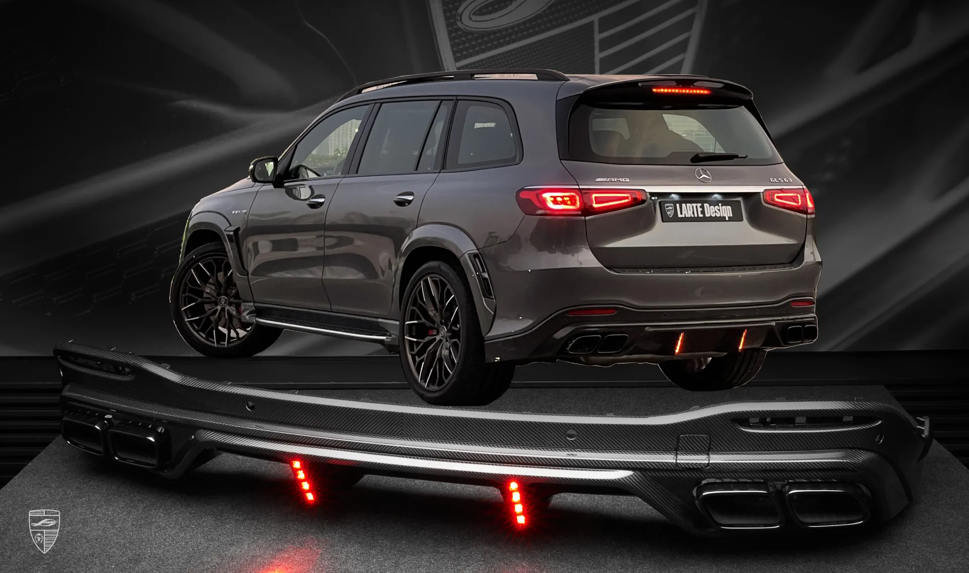 Rear diffuser upgrade for your SUV Mercedes GLS AMG 63 from LARTE Design