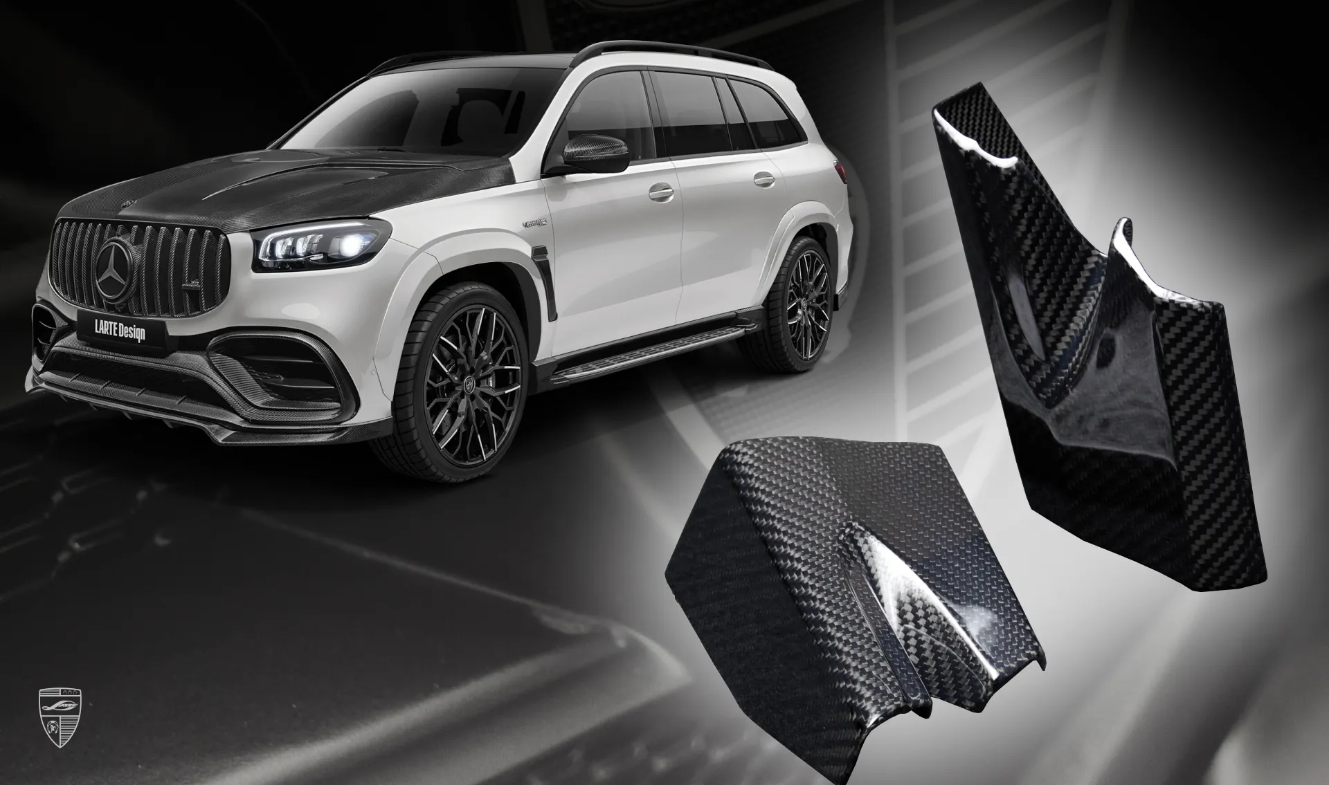 Carbon sill trims upgrade for your SUV Mercedes GLS AMG 63 from LARTE Design