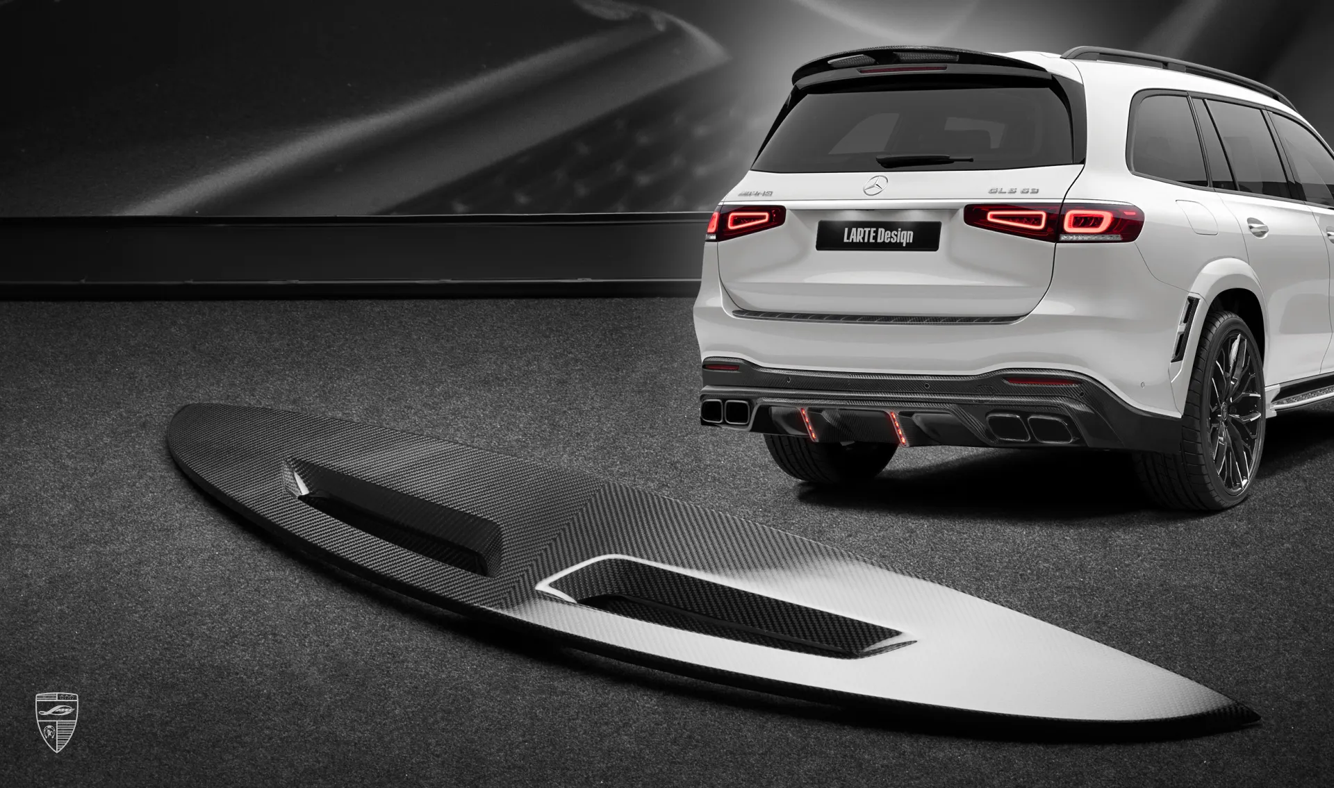 Roof spoiler upgrade for your SUV Mercedes GLS AMG 63 from LARTE Design