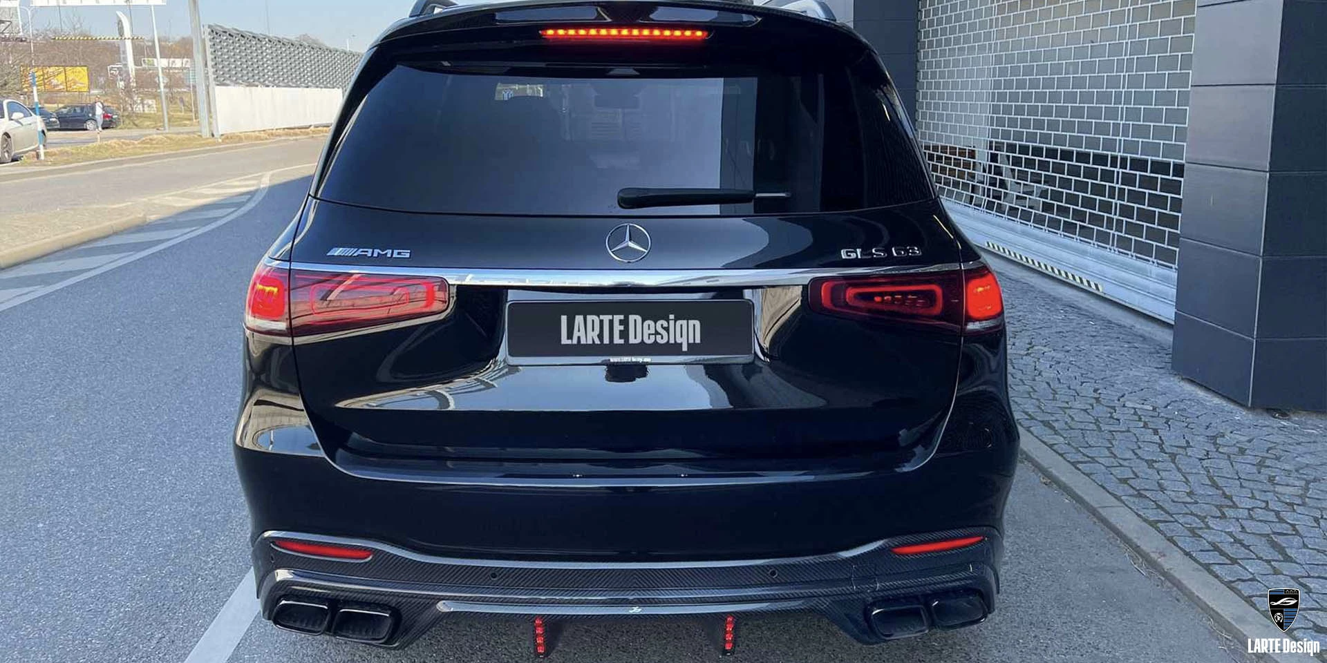 Carbon fiber Rear bumper diffuser for Mercedes Benz GLS 63 AMG from LARTE Design