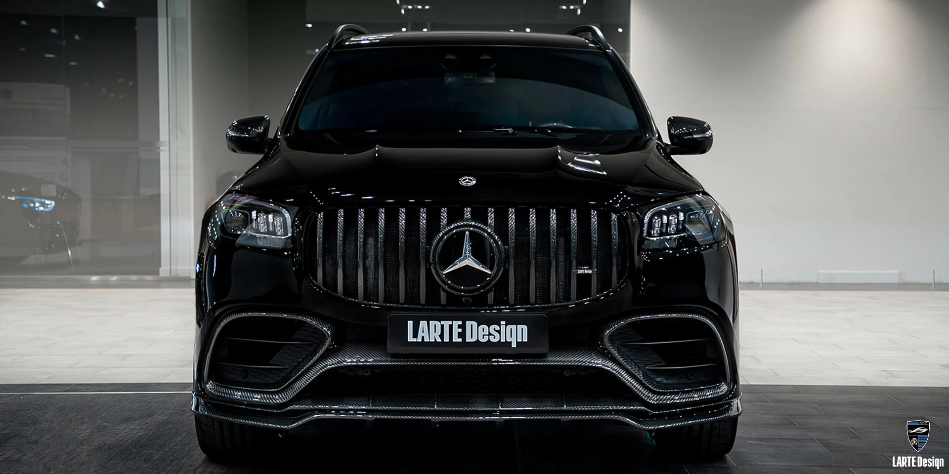 Erwerben Sie ein neues aerodynamisches Kohlefaser-Kit für Mercedes Benz GLS 63 AMG 4MATIC+ Х167 M 177 DE 40 AL obsidianschwarz metallic