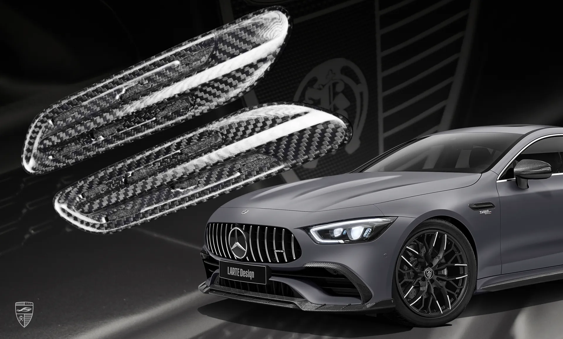 Carbon fender trims for your Mercedes AMG GT43 X290 in a conversion kit from LARTE Design