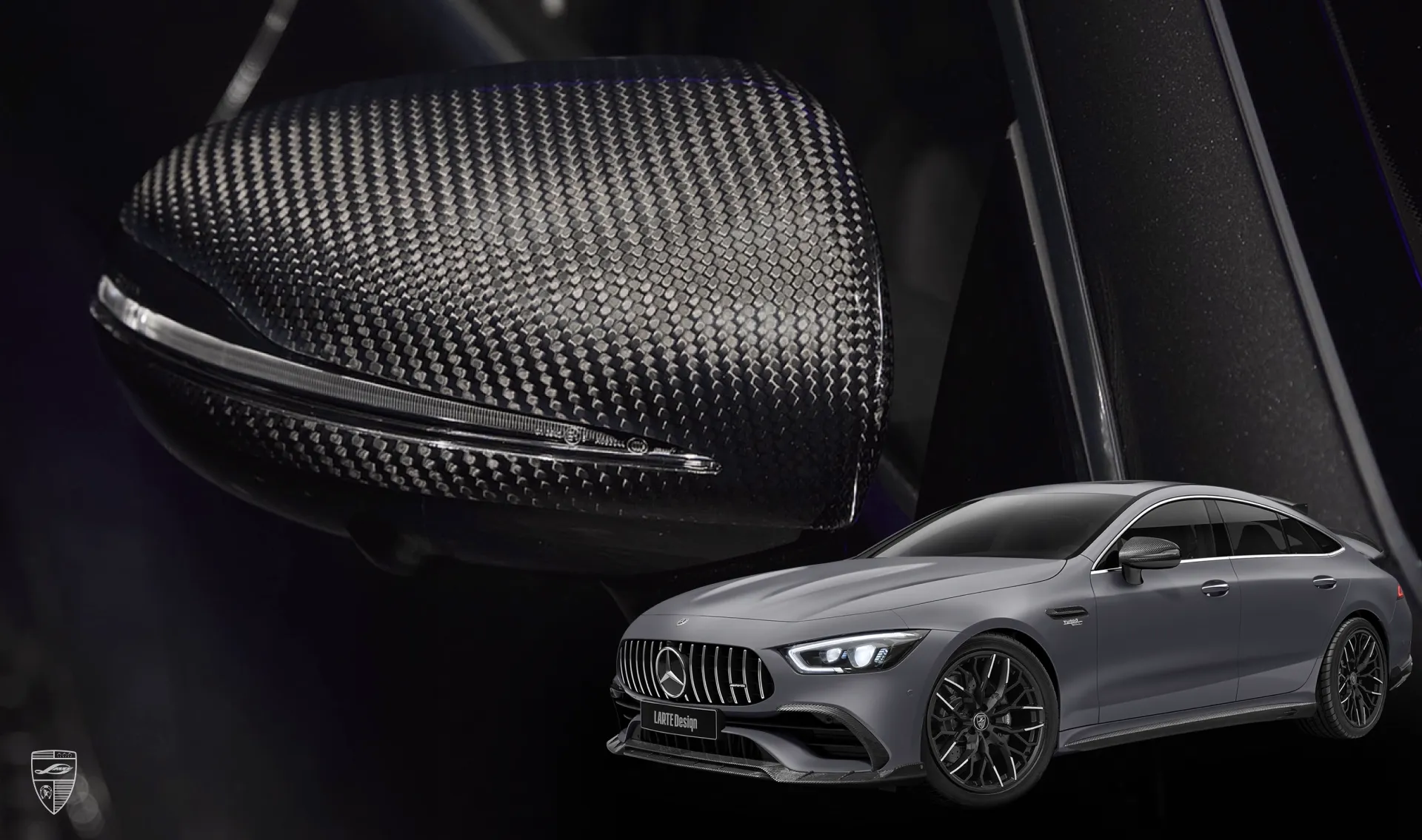 Carbon mirror caps for your Mercedes AMG GT43 X290 in the appearance package by LARTE Design