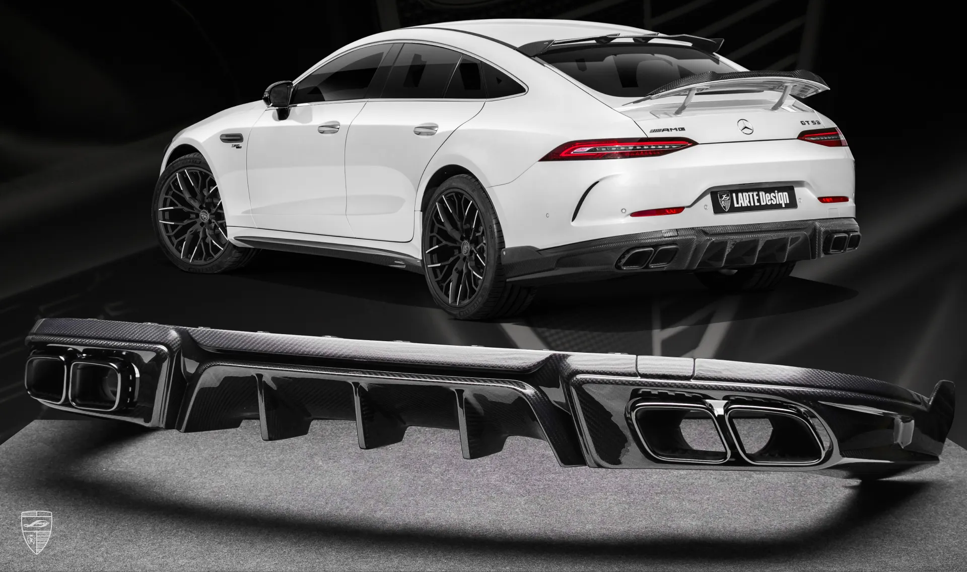 Carbon rear diffuser for your Mercedes AMG GT43 X290 in the appearance package by LARTE Design