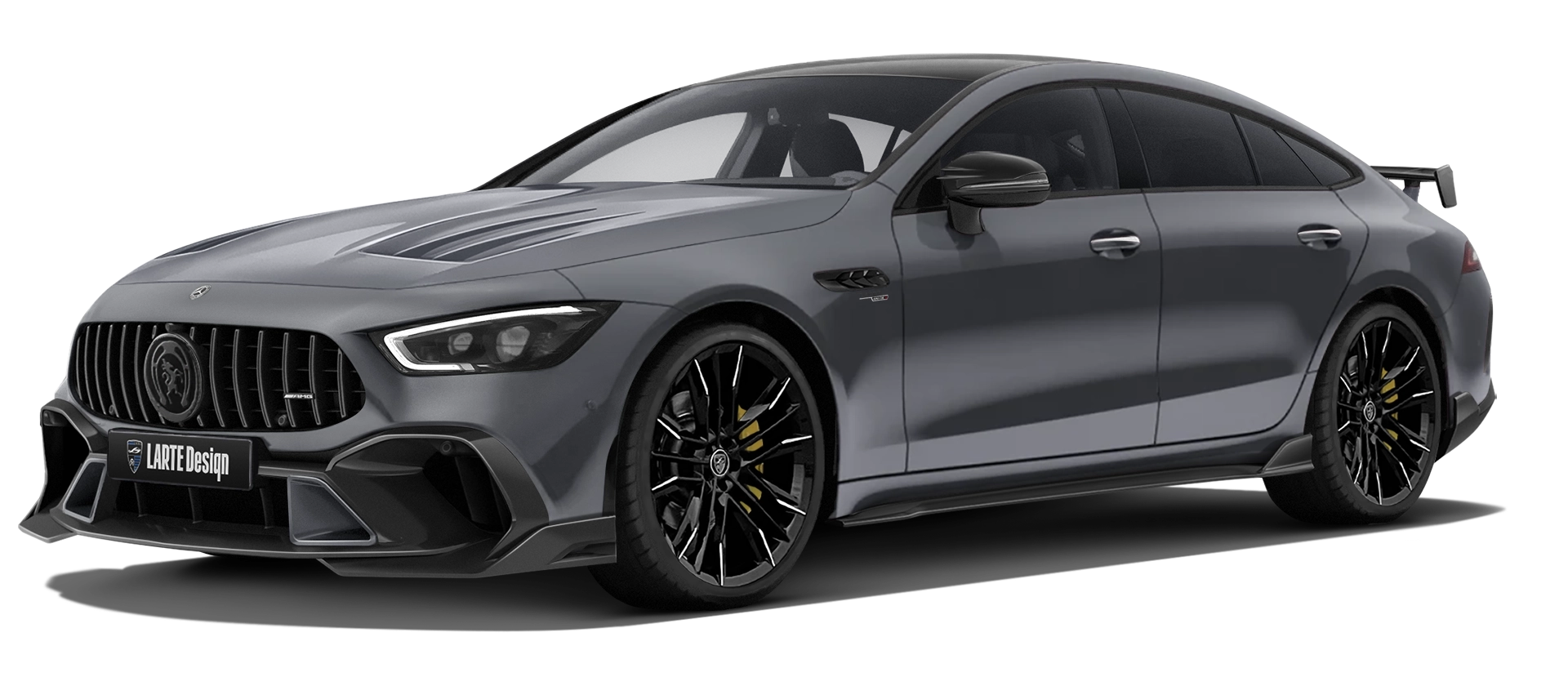 MERCEDES GT 53 X290 FACELIFT 2024 - 2026 with painted body kit: front view shown in Classic Grey