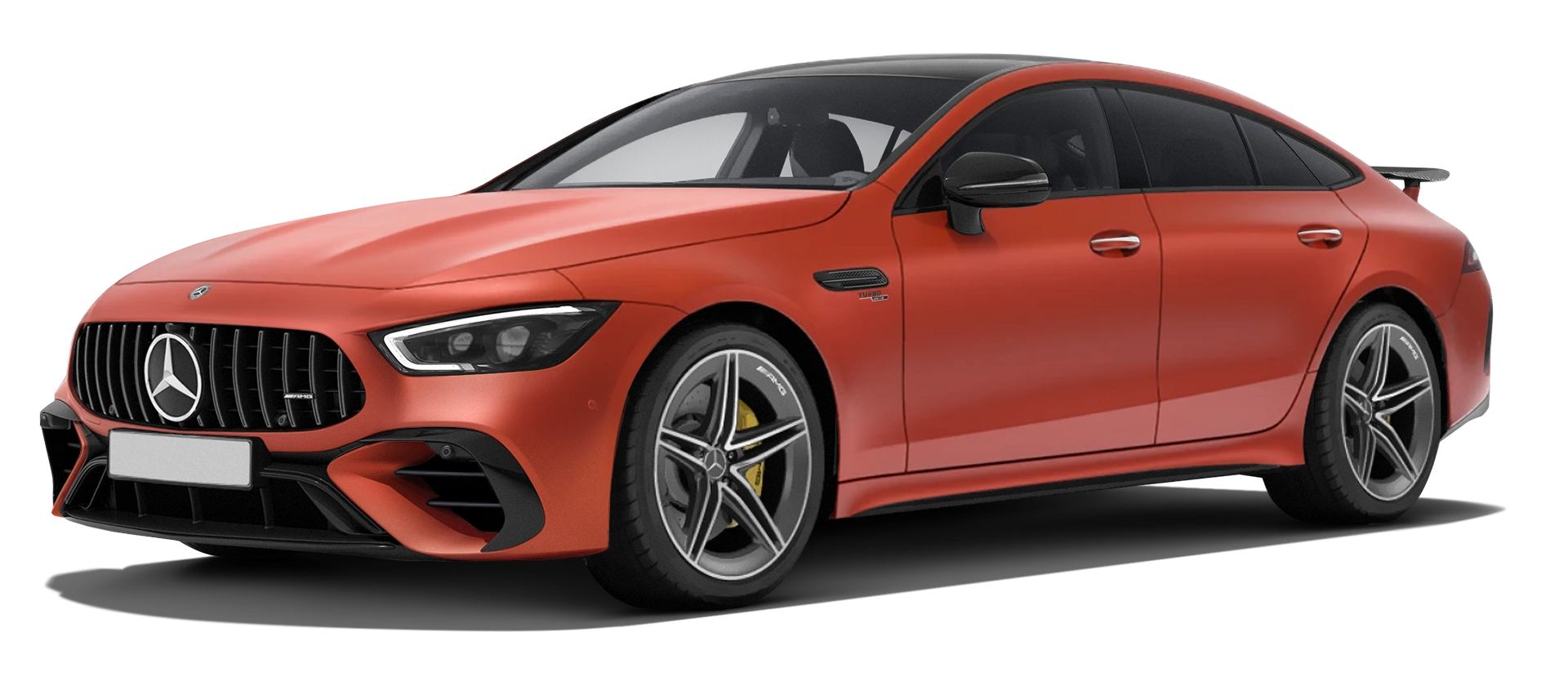 MERCEDES GT 53 X290 FACELIFT 2024 - 2026 stock front view in Copper Orange Magno color