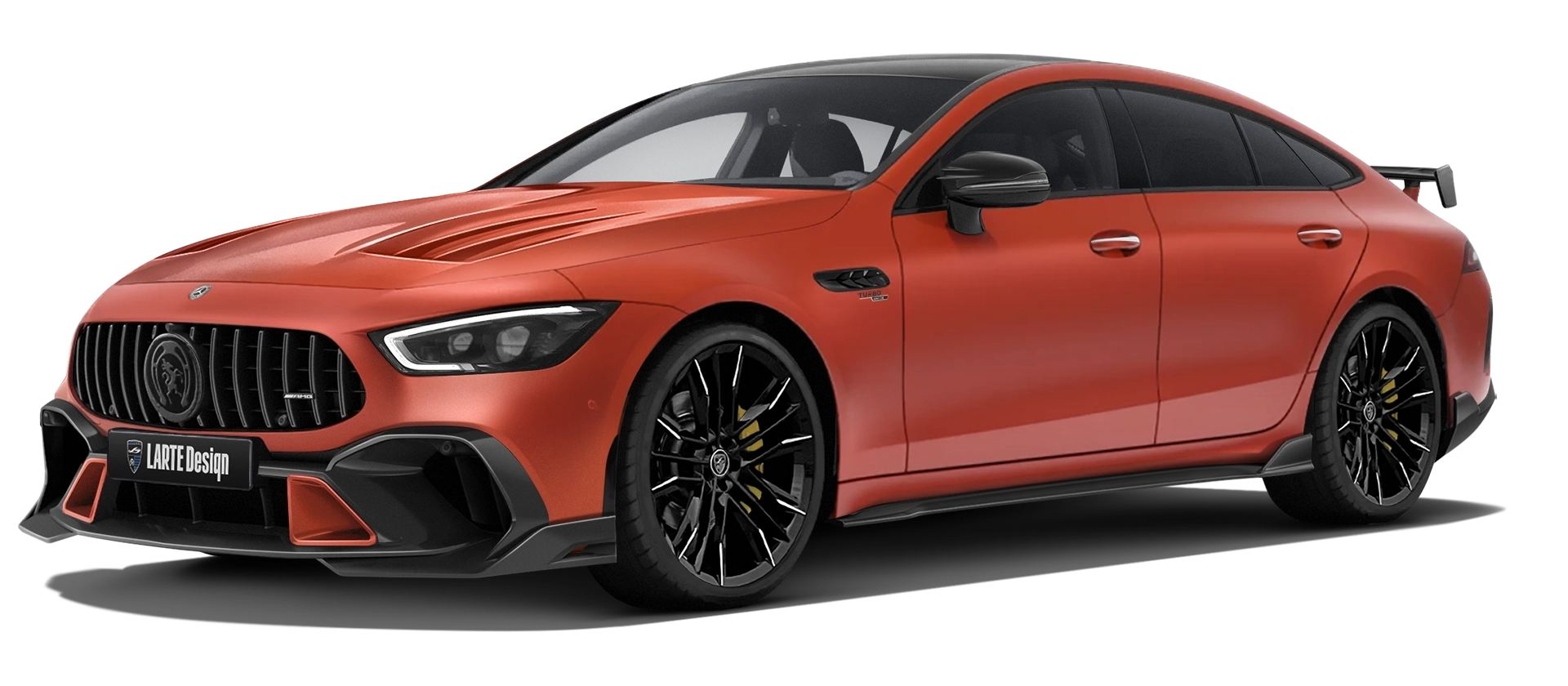 MERCEDES GT 53 X290 FACELIFT 2024 - 2026 with painted body kit: front view shown in Copper Orange Magno