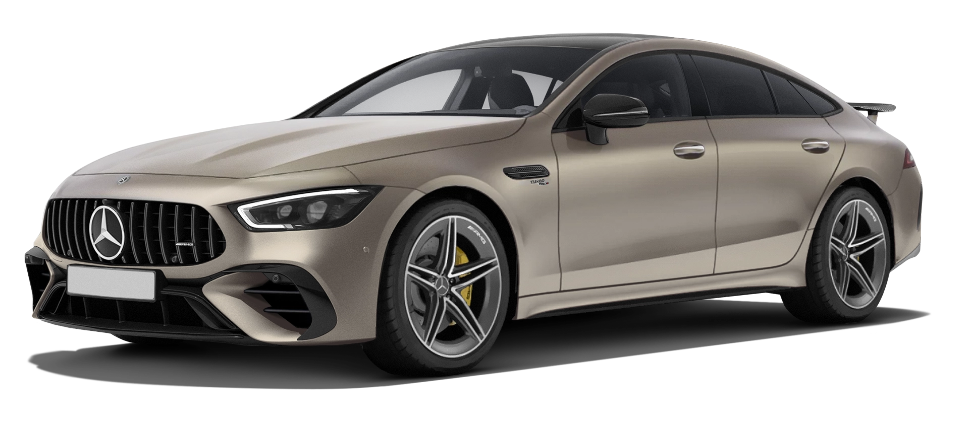 MERCEDES GT 53 X290 FACELIFT 2024 - 2026 stock front view in Kalahari Gold Magno color