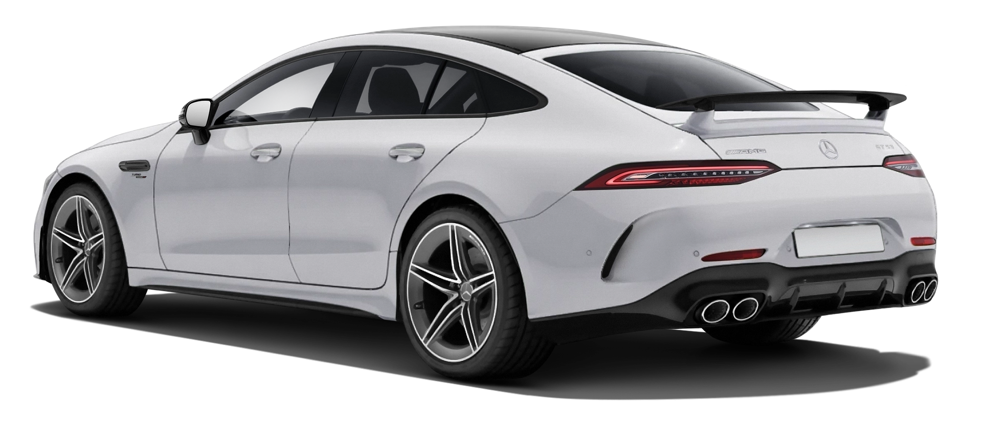 MERCEDES GT 53 X290 FACELIFT 2024 - 2026 stock rear view in Polar White color