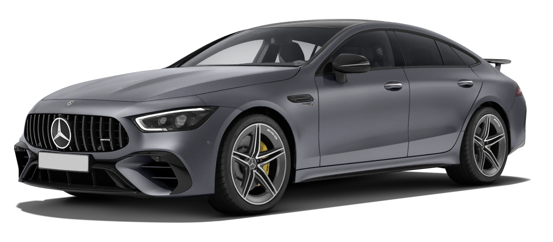 MERCEDES GT 53 X290 FACELIFT 2024 - 2026 stock front view in Selenite Grey Magno color