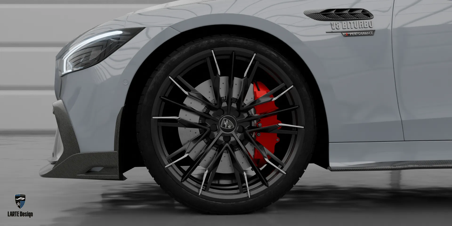 GT AMG 53 Hitech Silver – Facelifted Car with Custom Kit Custom facelift Mercedes GT AMG 53 — Hitech Silver with conversion kit and bold new look