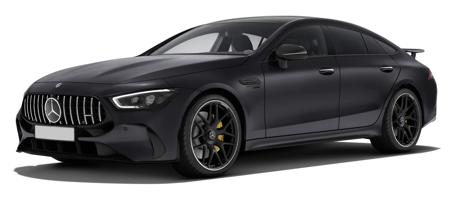 MERCEDES GT 63 X290 FACELIFT 2024 - 2026 stock front view in Graphite Grey color