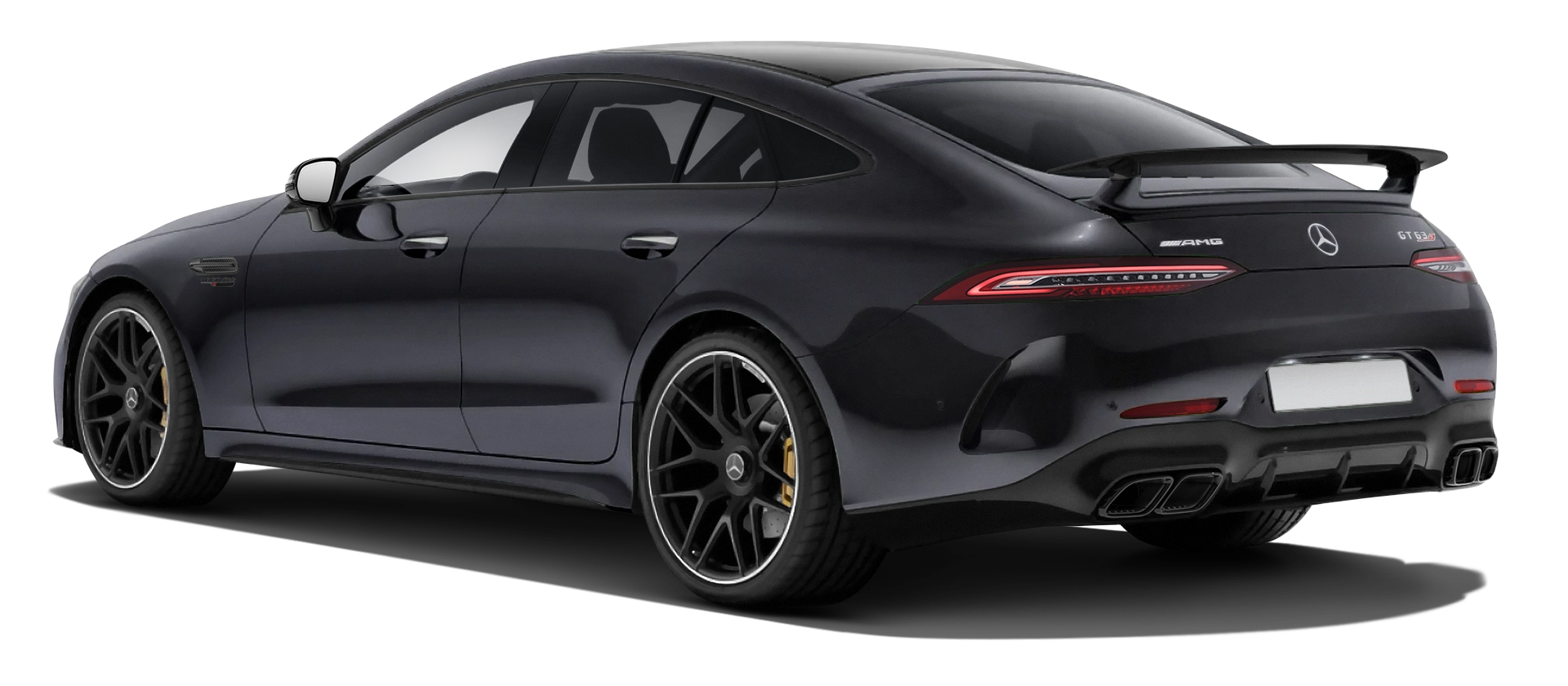 MERCEDES GT 63 X290 FACELIFT 2024 - 2026 stock rear view in Obsidian Black color